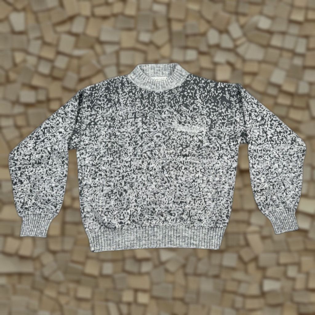 Vintage VINTAGE Le Tigre Sweater Shirt Adult LARGE Gray Knit Mock Neck USA Made 80s Mens Size US L / EU 52-54 / 3 - 1 Thumbnail