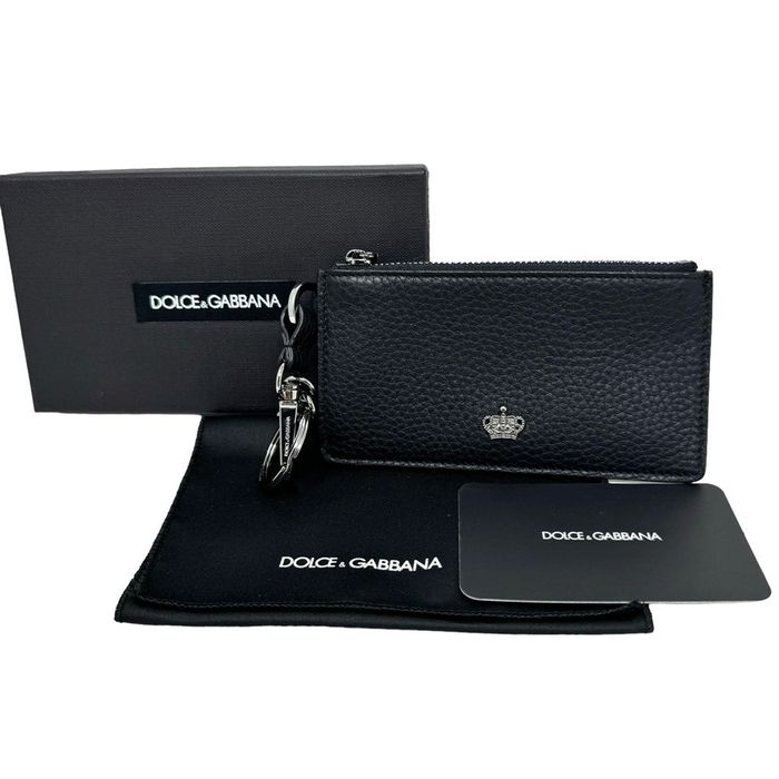 Dolce & Gabbana Black Exotic Skin Condom Case Holder Pocket Wallet