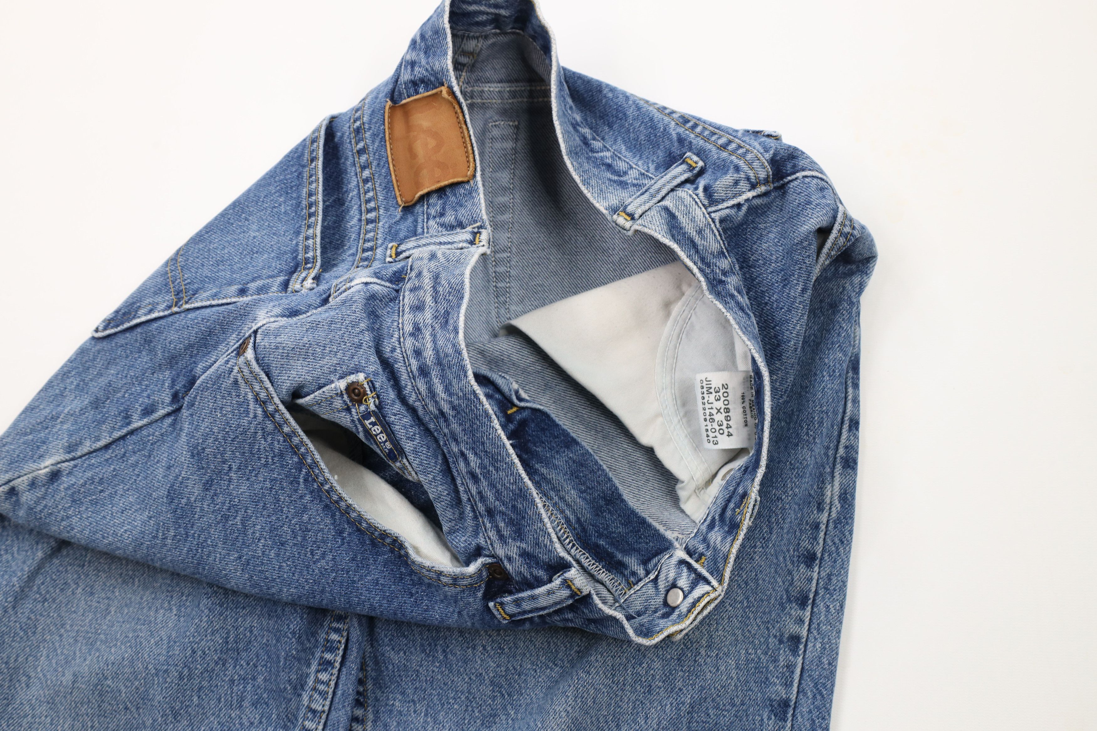 Lee × Vintage Vintage 90s Lee Jeans Straight Leg Denim Jeans Blue Cotton Size US 33 - 8 Thumbnail