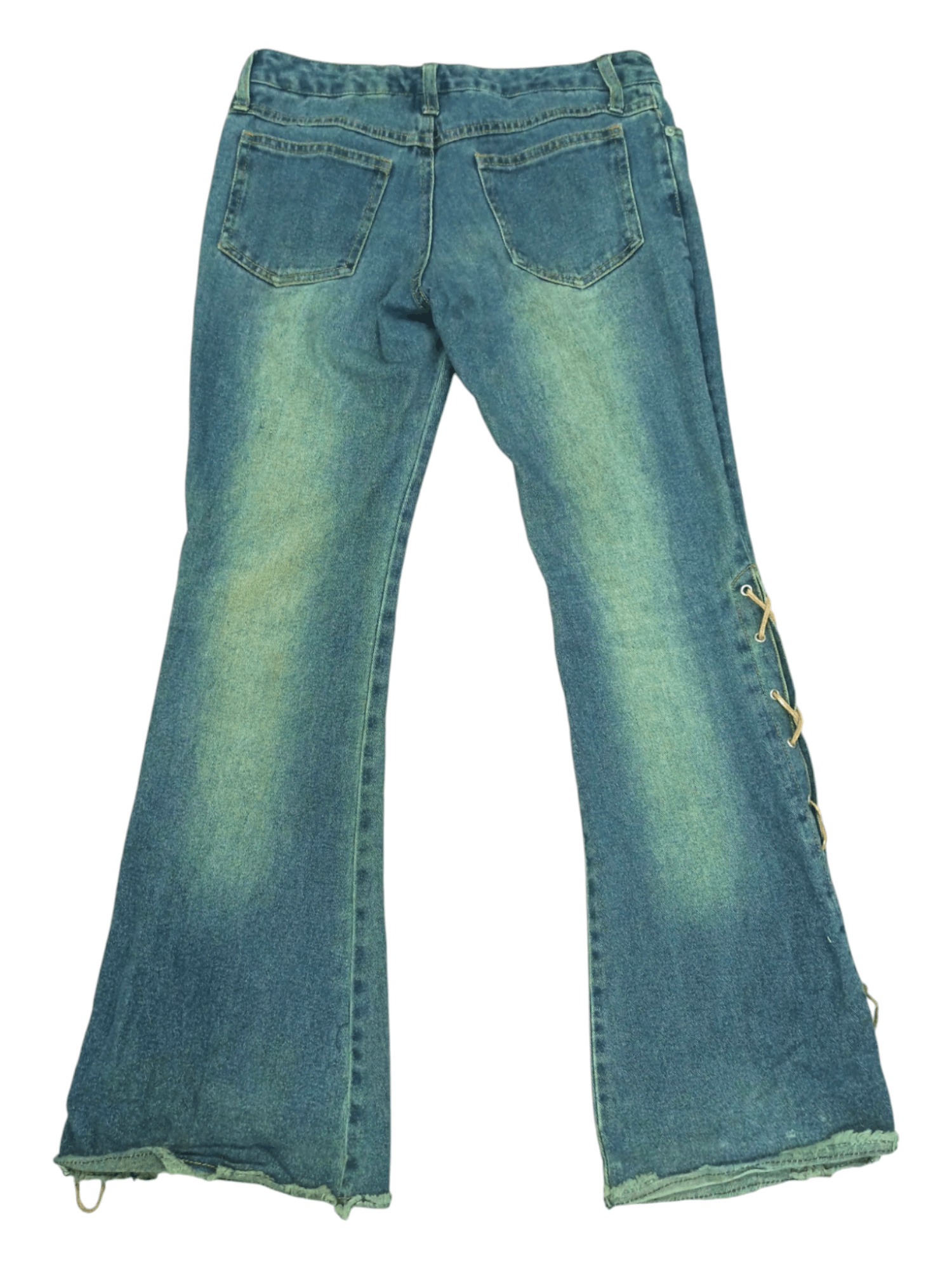 Jouex Aux Echecs Lace Up Mud Mad Flared Jeans