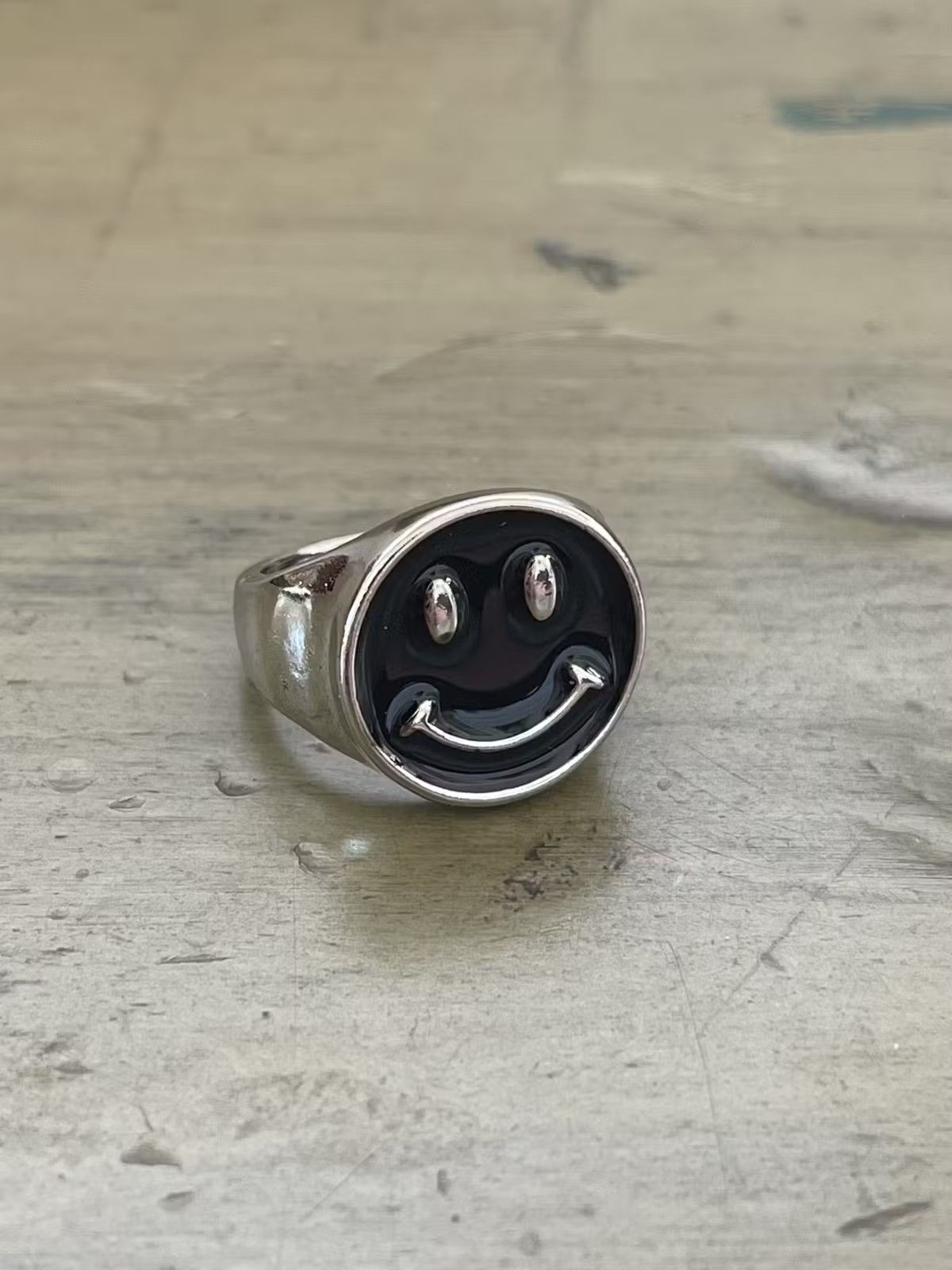 Jewelry × Vintage Smiley Punk Abstract Ring Size ONE SIZE - 4 Thumbnail