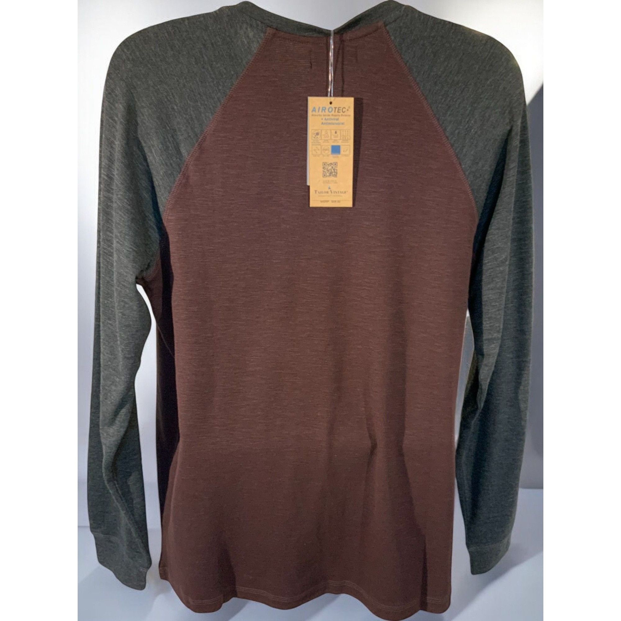 Designer Tailor Vintage Men Henley Shirt Large Raglan Long Sleeve NEW Size US L / EU 52-54 / 3 - 5 Thumbnail