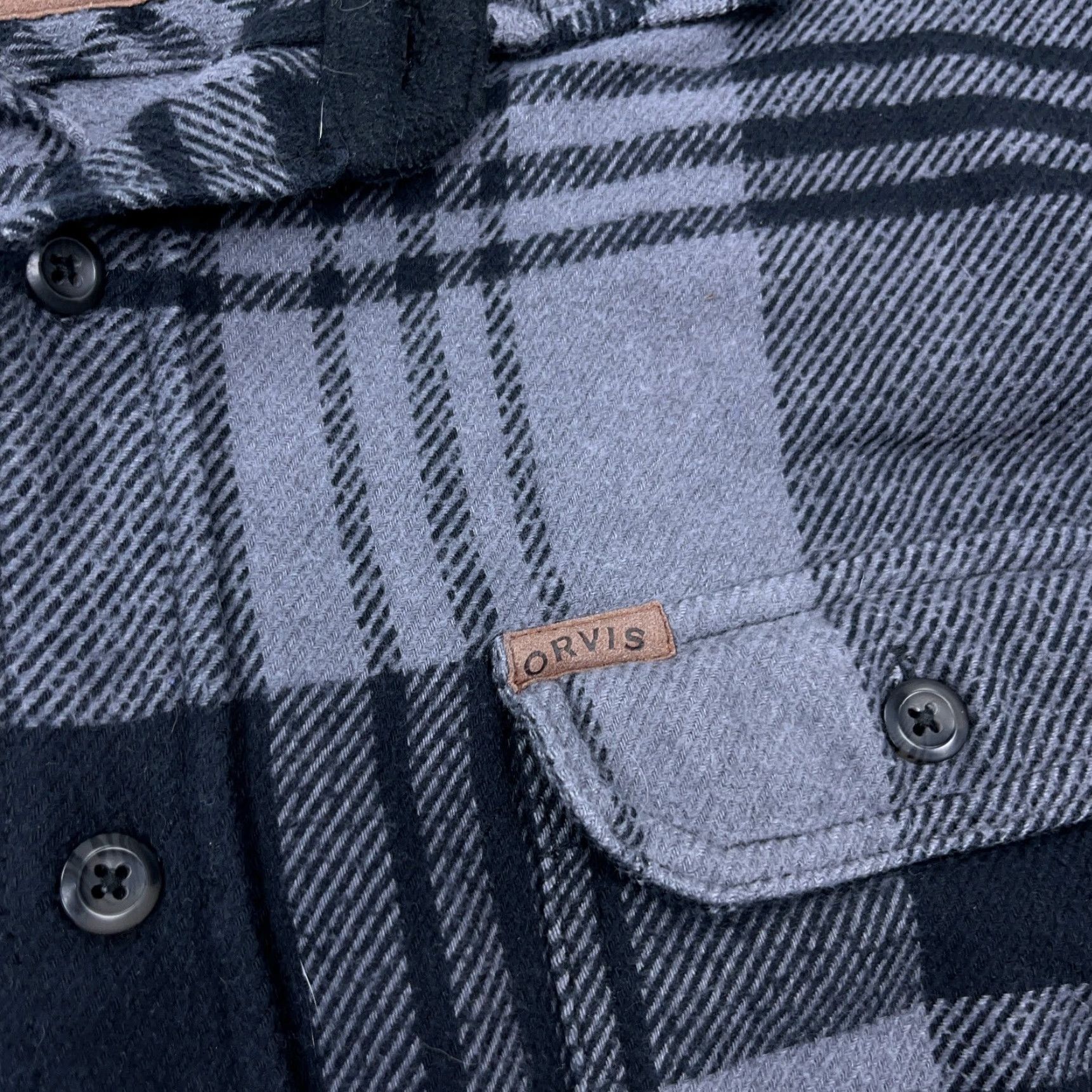 Orvis Orvis Button-Up Shacket Men Medium Black Plaid Heavy Flannel Shirt Jacket Button Up Size US M / EU 48-50 / 2 - 6 Thumbnail