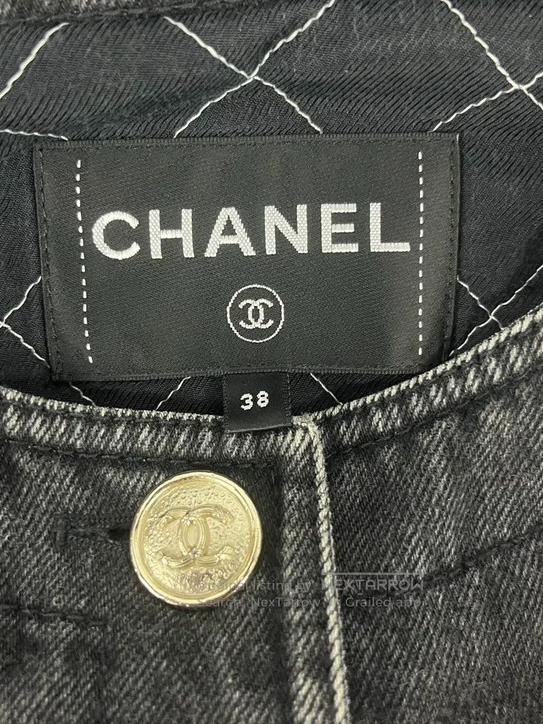 Chanel Chanel Black short four-pocket cotton denim jacket Size XS / US 0-2 / IT 36-38 - 4 Thumbnail