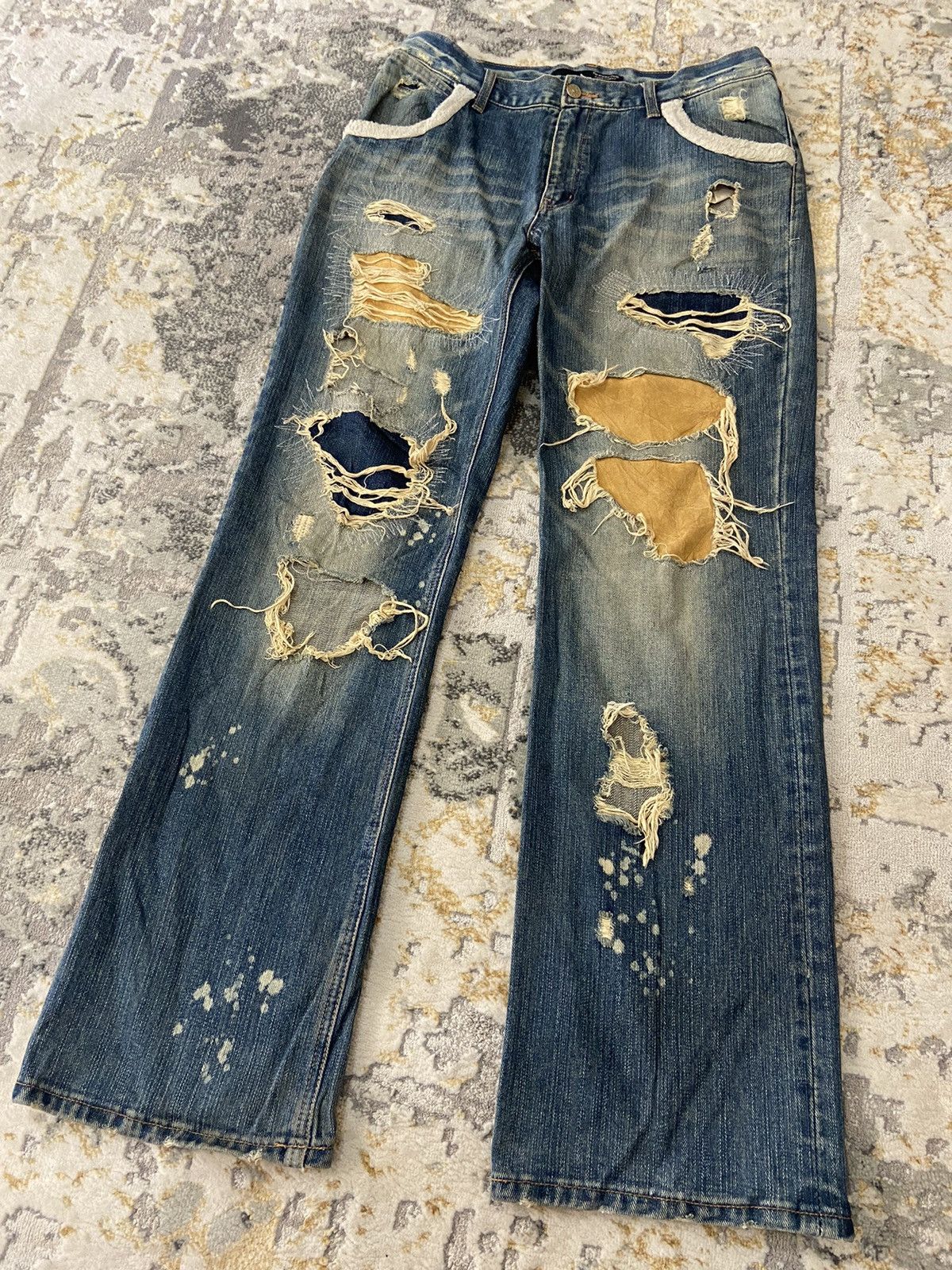 If Six Was Nine × Japanese Brand ❤️‍🔥SEND OFFER ❤️‍🔥 BLUE DENIM REWORKED DISTRESSED Size US 30 / EU 46 - 2 Thumbnail