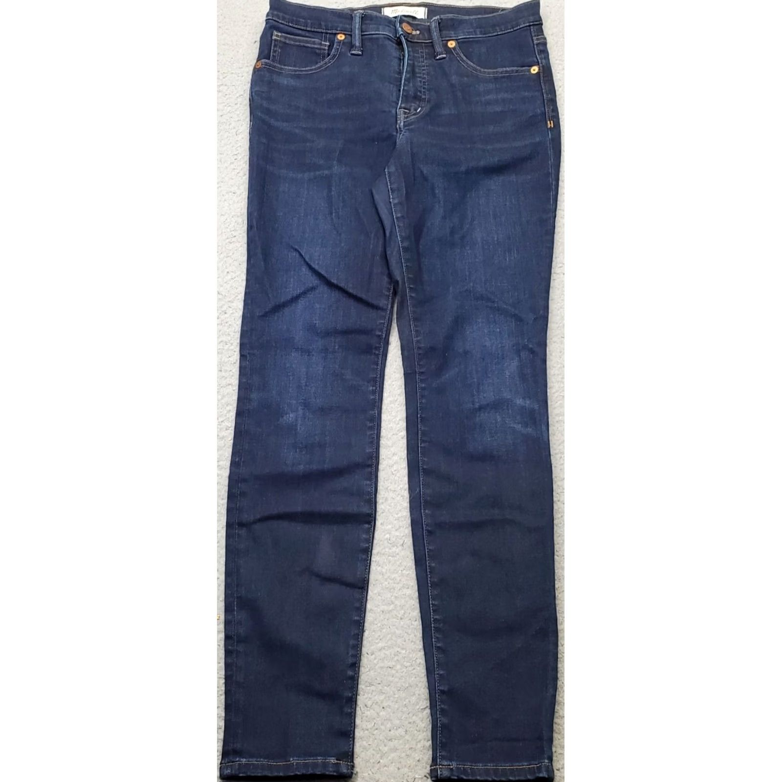 Madewell Madewell Womens 27 Blue Denim Dark Wash Stretch 9" Mid-Rise Skinny Jeans Size 27" / US 4 / IT 40 - 2 Thumbnail