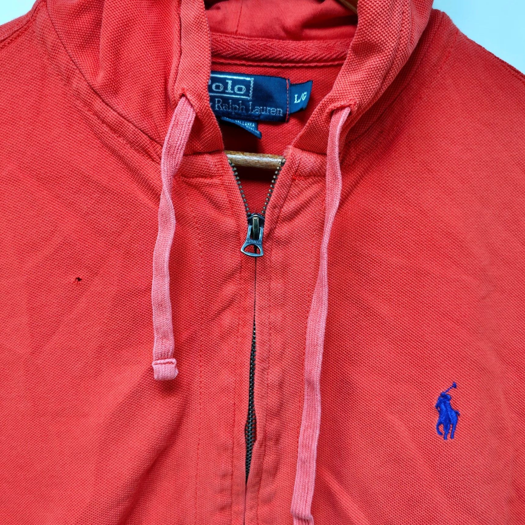 Polo Ralph Lauren VINTAGE Polo Ralph Lauren Full Zip Lightweight Hoodie Large Size US L / EU 52-54 / 3 - 4 Thumbnail