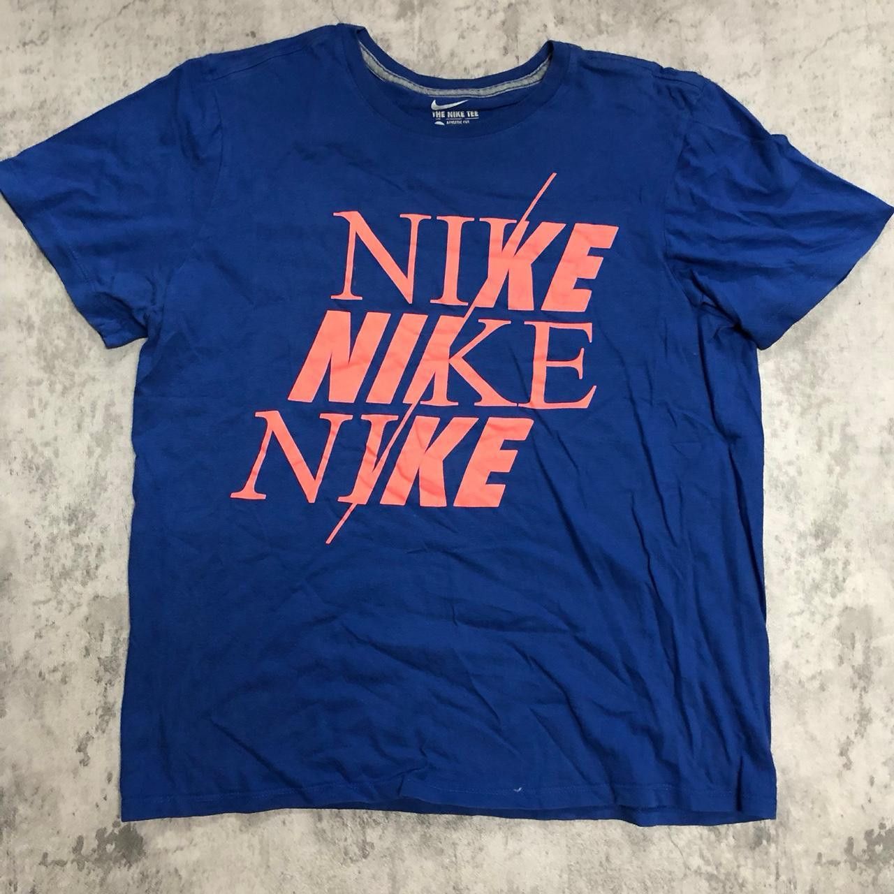 Nike Blue and orange Nike tee #NikeTee Size US L / EU 52-54 / 3 - 1 Thumbnail