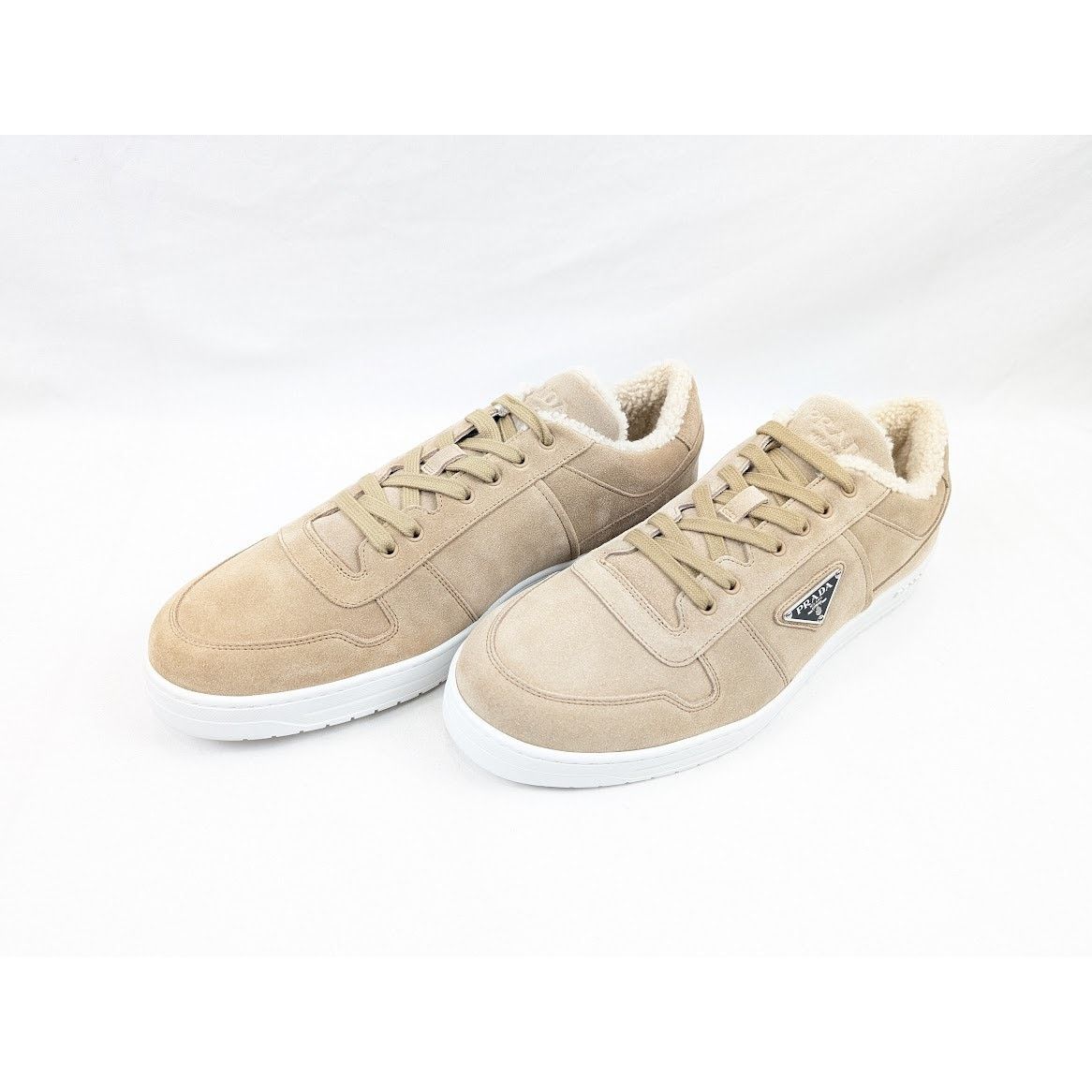 Prada o1rshd1 Downtown Shearling Sneakers in Beige Size US 13 / EU 46 - 16 Thumbnail