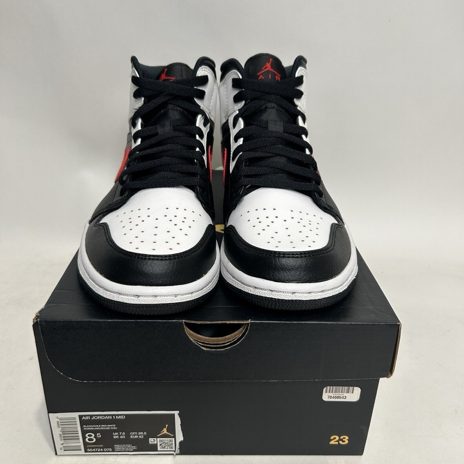Nike Nike Air Jordan 1 Mid Retro “Chile Red” 2024 Size US 8.5 / EU 41-42 - 2 Thumbnail