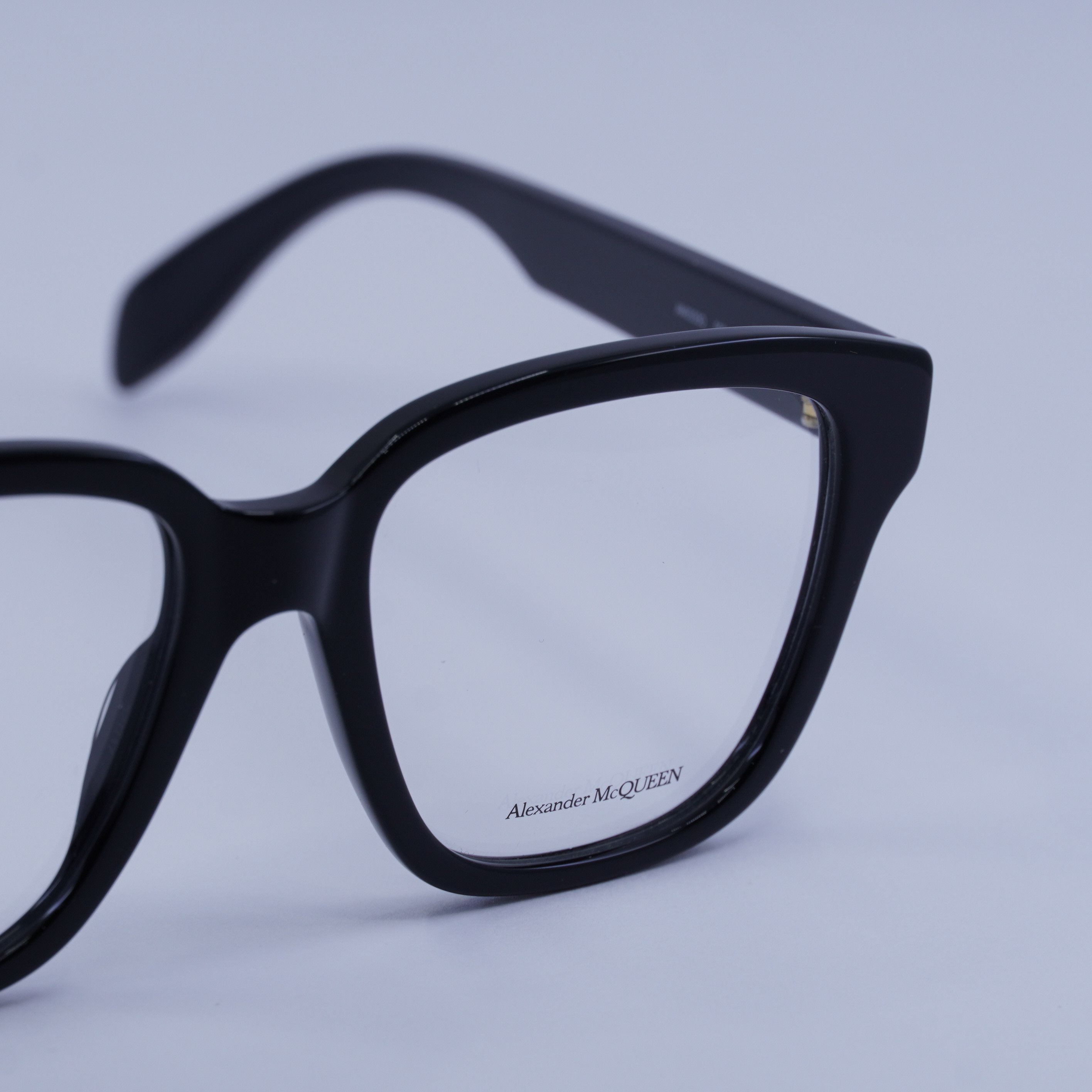 Alexander McQueen Alexander McQueen AM0333O 002 Eyeglasses Black 52mm Square Size ONE SIZE - 2 Thumbnail