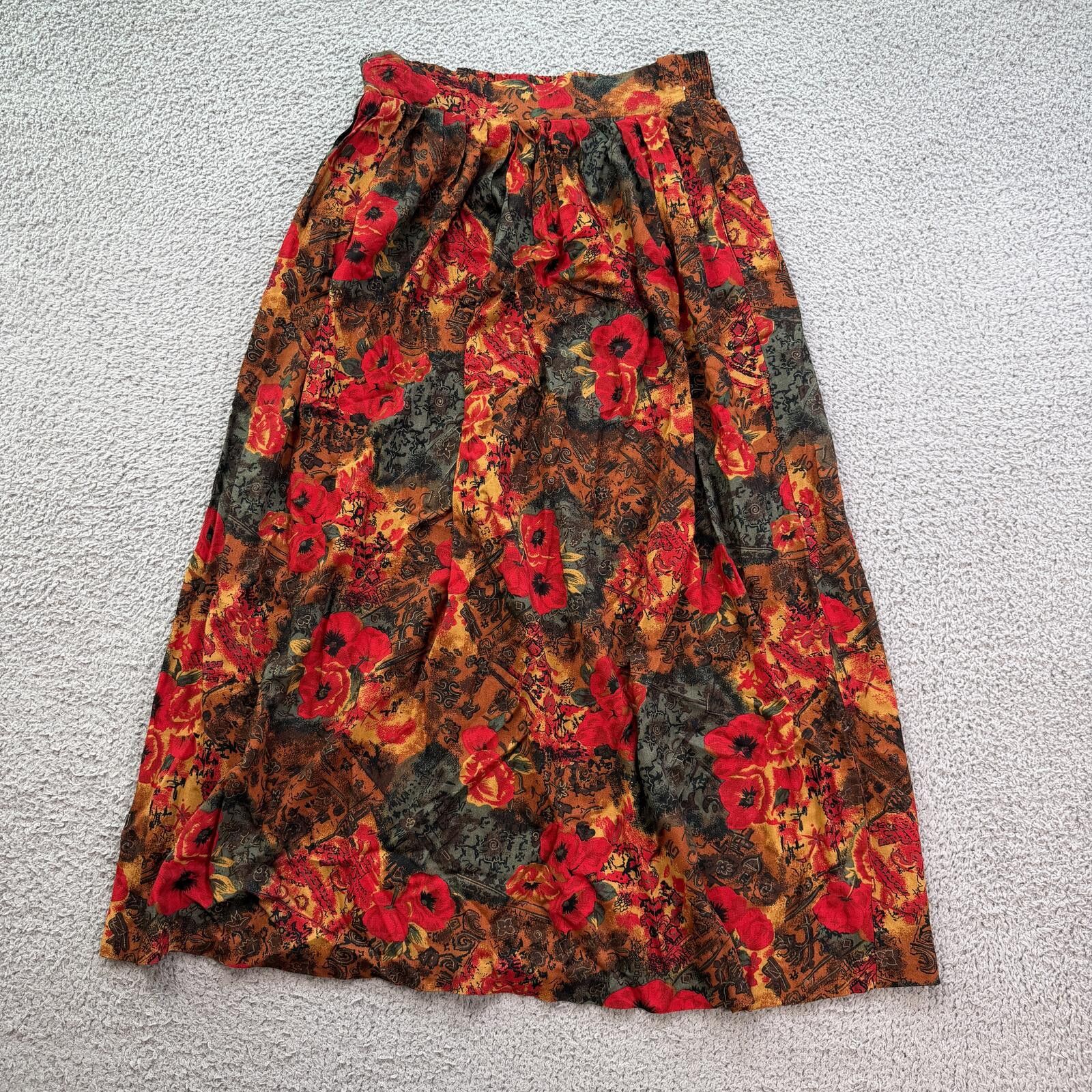 Other Vintage 90s Lee Winter Floral Maxi Skirt Boho Prairie 12 Size 34" / US 12 / IT 48 - 1 Thumbnail