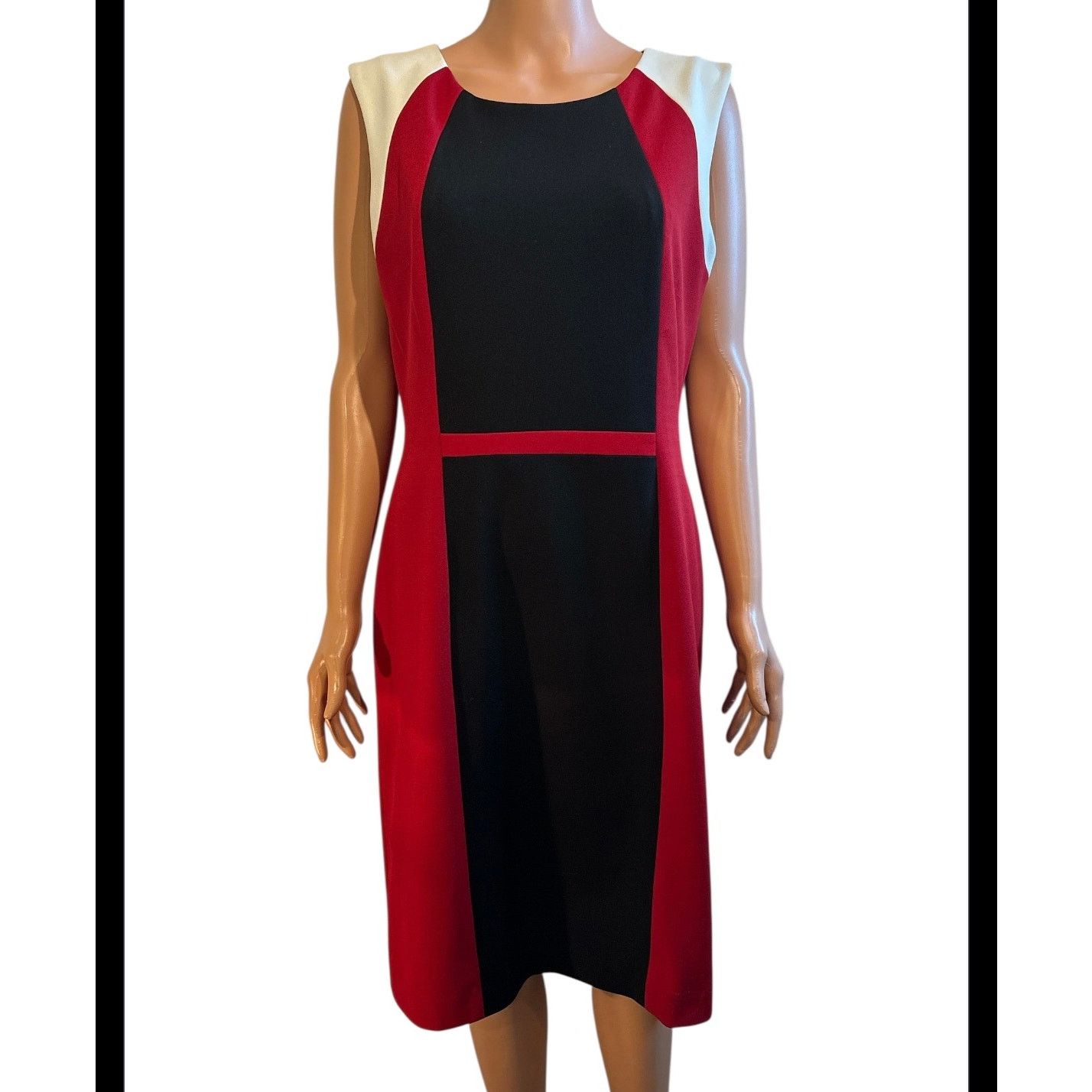 The Unbranded Brand Kasper Color-Block Sheath Dress Size 10 (Medium) Size M / US 6-8 / IT 42-44 - 1 Thumbnail