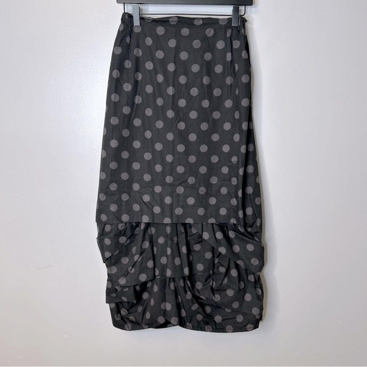 image of Krista Larson Long Grey Polka Dot Skirt, Women's (Size 26)