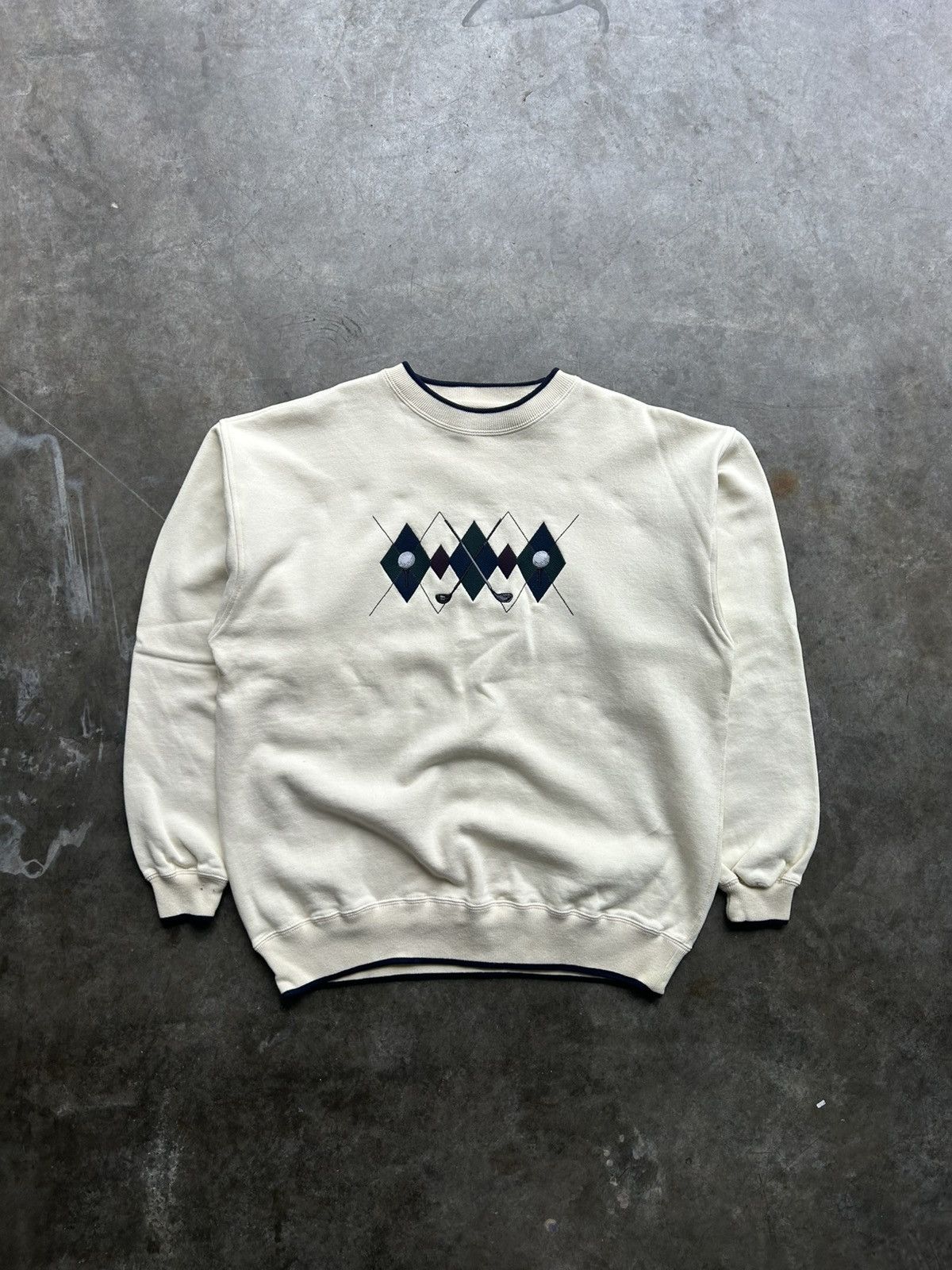 Croft & Barrow × Vintage Vintage 90s/Y2K C&B Cream Golf Sweater Size US L / EU 52-54 / 3 - 1 Thumbnail