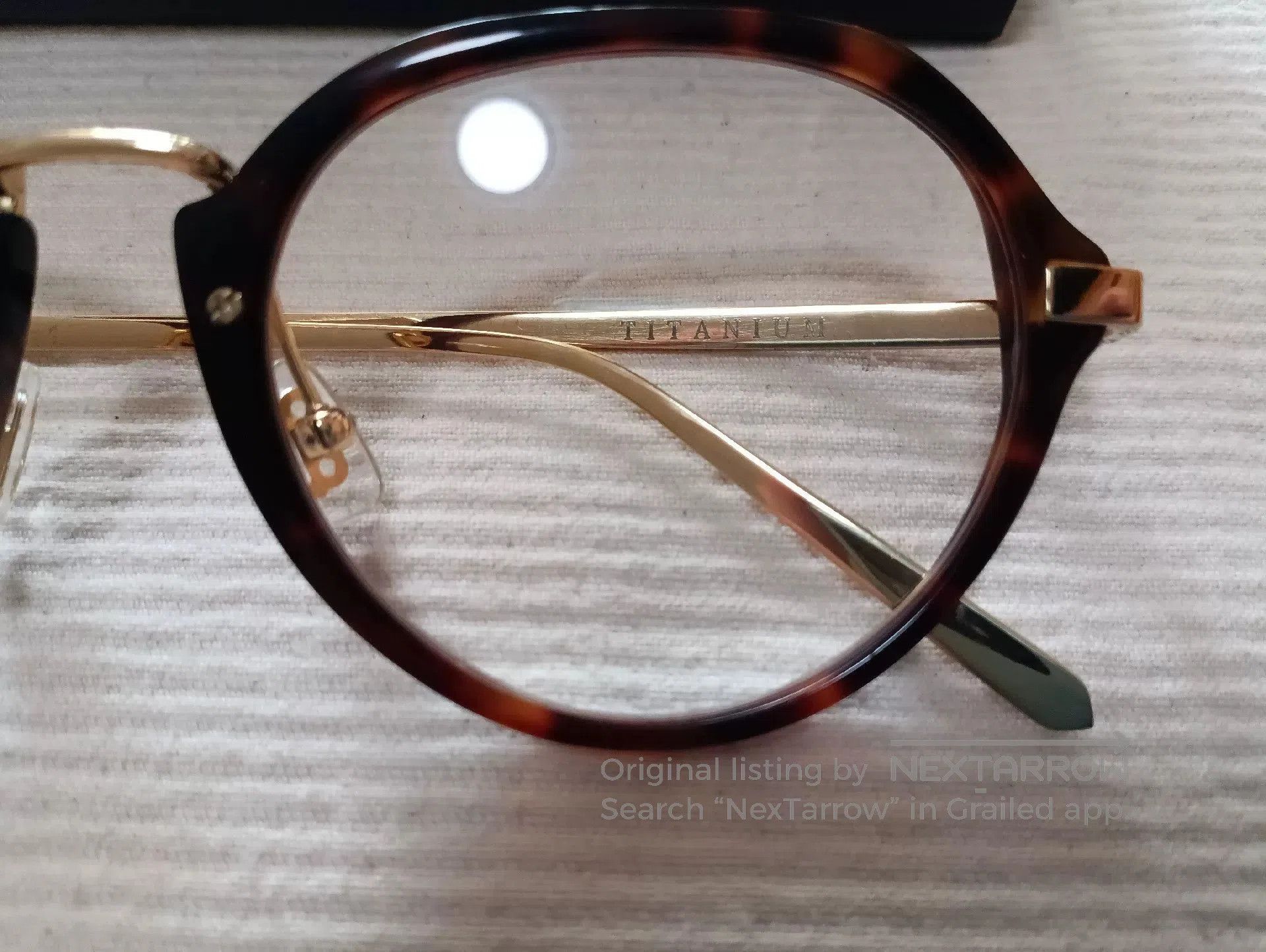 Hakusan Megane Baishan Amber Gold Titanium Glasses. Size ONE SIZE - 4 Thumbnail