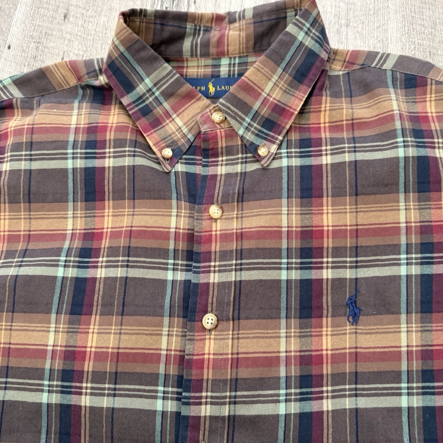 Ralph Lauren Ralph Lauren Shirt Mens XL Multicolor Plaid Button-Down Brushed Cotton Long Sleeve Casual Classic Designer Size US XL / EU 56 / 4 - 6 Thumbnail