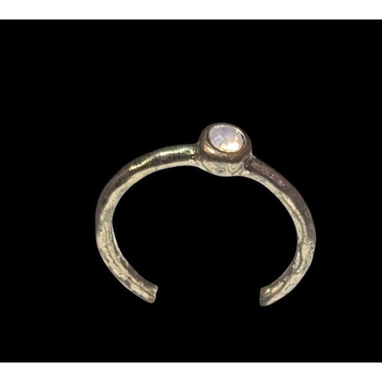 Other Minimalist Gold Tone Textured Ring With Tiny Pastel Pink Sto Size ONE SIZE - 9 Thumbnail