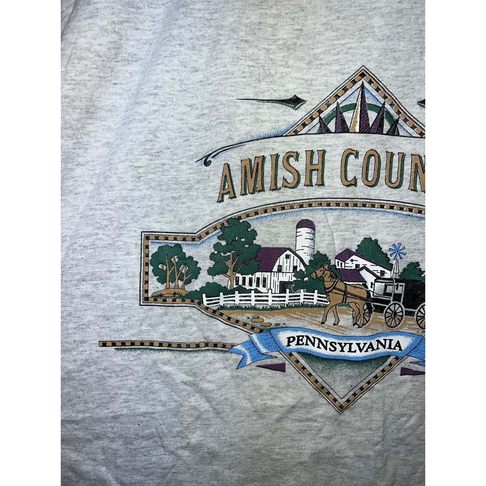 Jerzees Vintage Amish Shirt Amish Country PA Pennsylvania Tee 90s Xl Size US XL / EU 56 / 4 - 2 Thumbnail