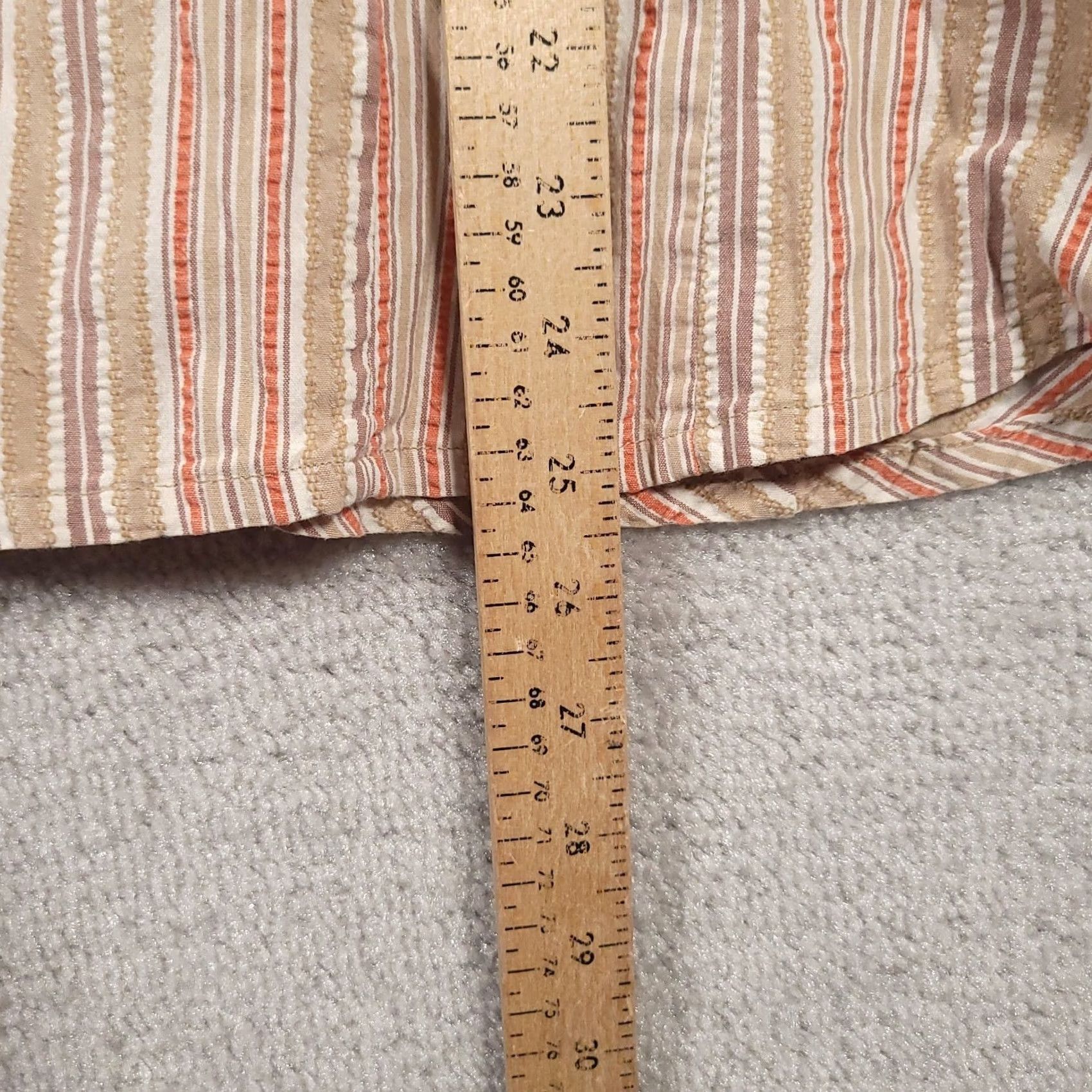 Faded Glory VINTAGE Faded Glory Shirt Womens 18/20W Beige Striped Stretch Pearl Snap V Neck Y2K Womens Size XXL / US 16-18 / IT 52-54 - 6 Thumbnail