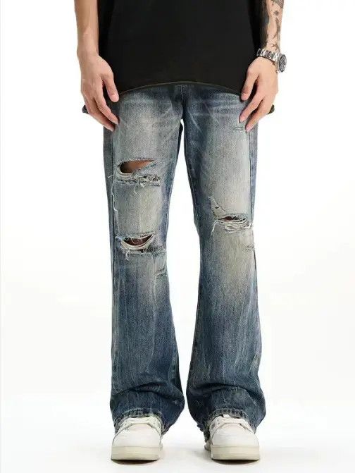 Japanese Brand VIBE American high street cool ripped jeans for men Size US 32 / EU 48 - 5 Thumbnail