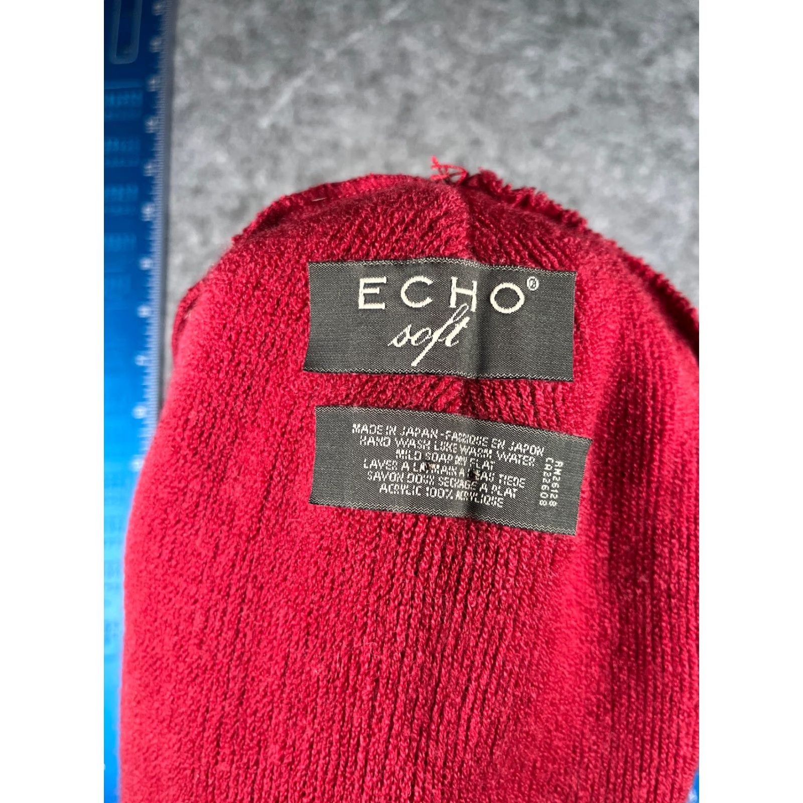 Vintage Echo Beanie Knit Adult One Size Red 100% Acrylic Ski Outdoor Unisex Men/Women Beanie, Lightweight, Adjustable, Solid Knitted Hat Size ONE SIZE - 6 Thumbnail