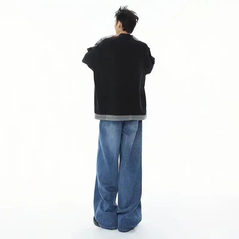 Japanese Brand Retro loose high street straight leg jeans Size US 32 / EU 48 - 3 Thumbnail