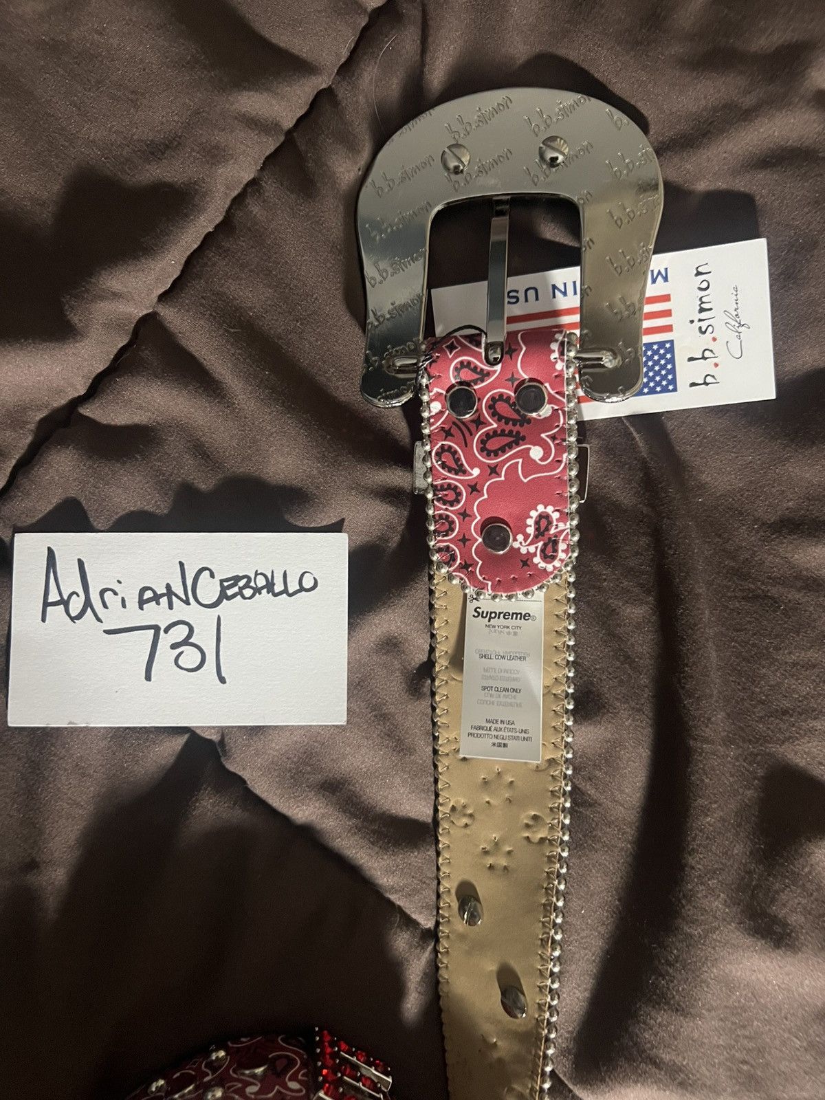 B.B. Simon × Supreme Supreme x B.B Simon Bandana Belt Size 32 - 4 Thumbnail