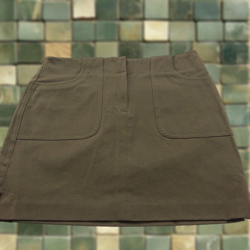 Express Express Mini Skirt Brown Cotton Blend Short 27 In Flat Casual VTG NEW 2, 2 Size 26" / US 2 / IT 38 - 1 Thumbnail