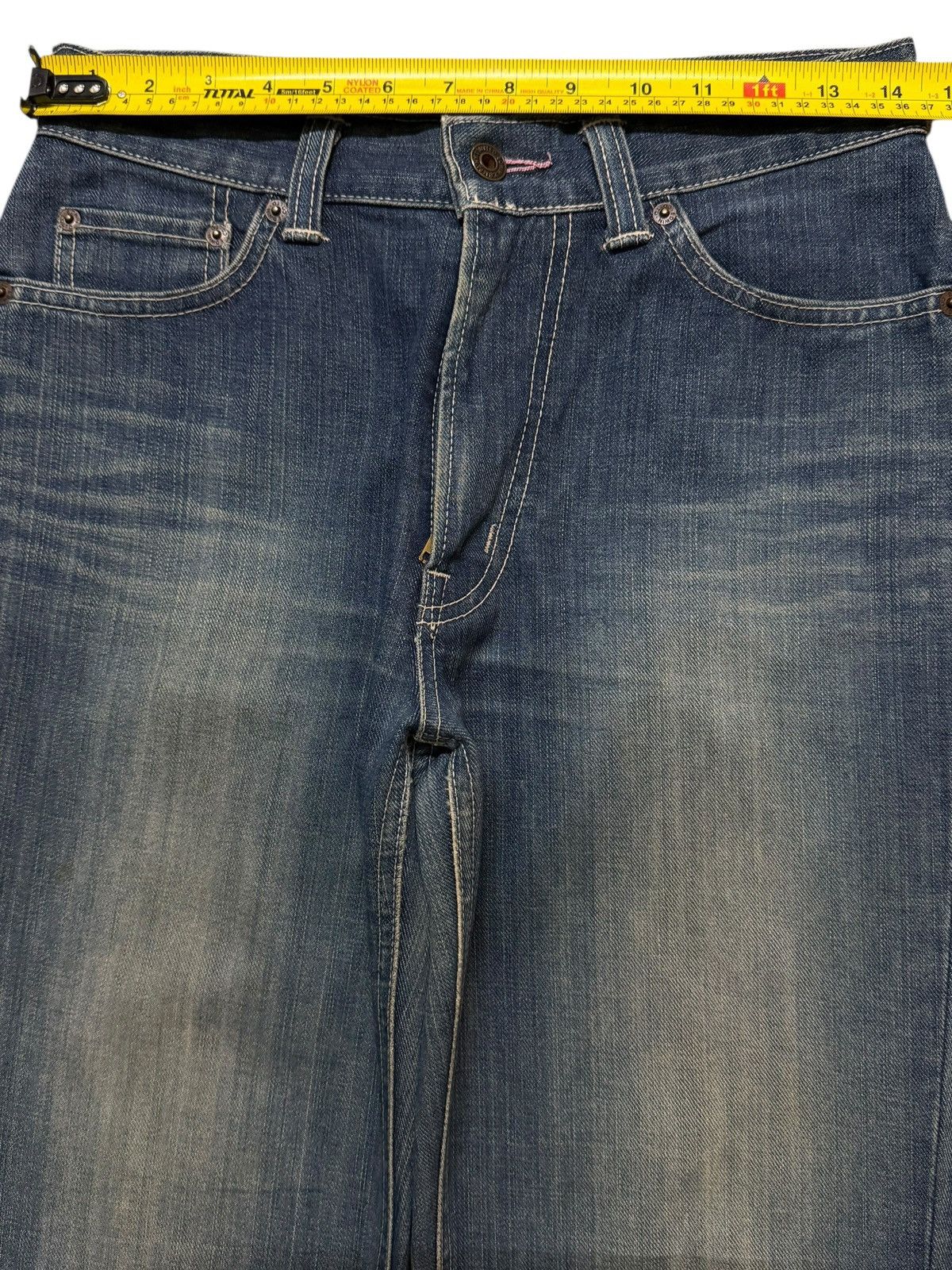 Edwin Vintage 90s Edwin Classic Blue Faded Wash Distress Jeans Size 28" / US 6 / IT 42 - 8 Thumbnail