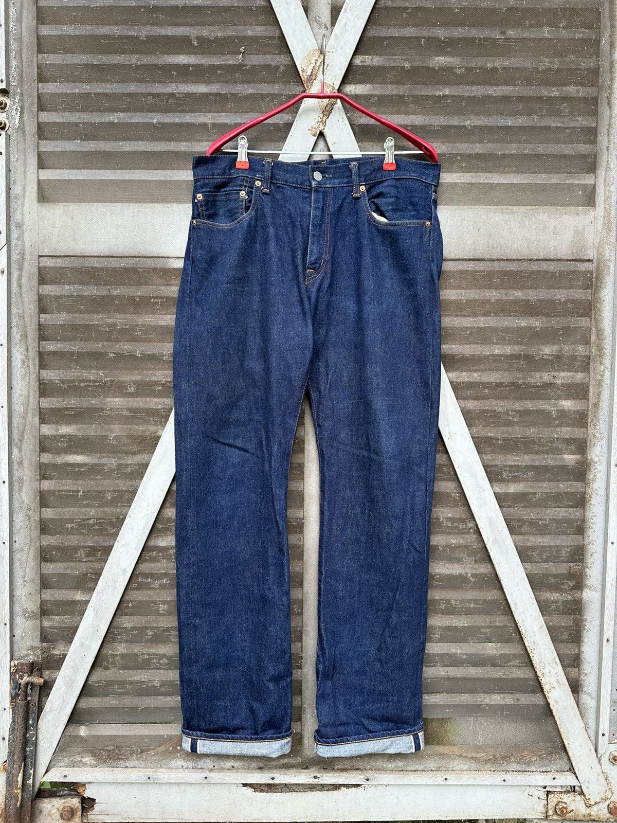KOJIMA GENES 👹Kojima Genes Japan Straight Cut Denim Pants Size US 33 - 6 Thumbnail