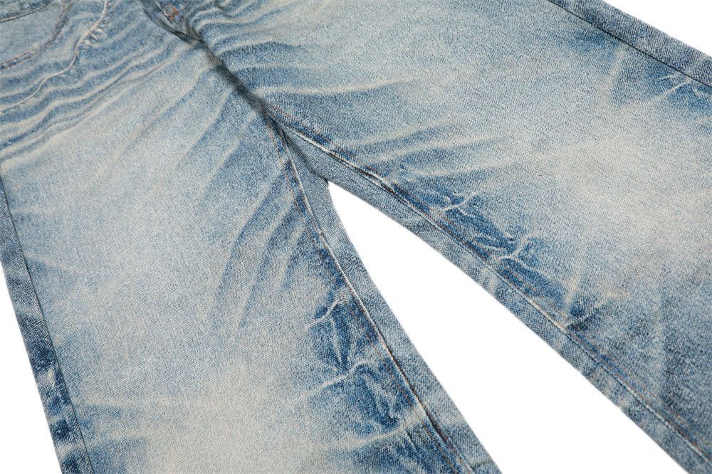 Japanese Brand × Jean Men's distressed chain tie-dyed loose straight washed jeans Size US 32 / EU 48 - 7 Thumbnail