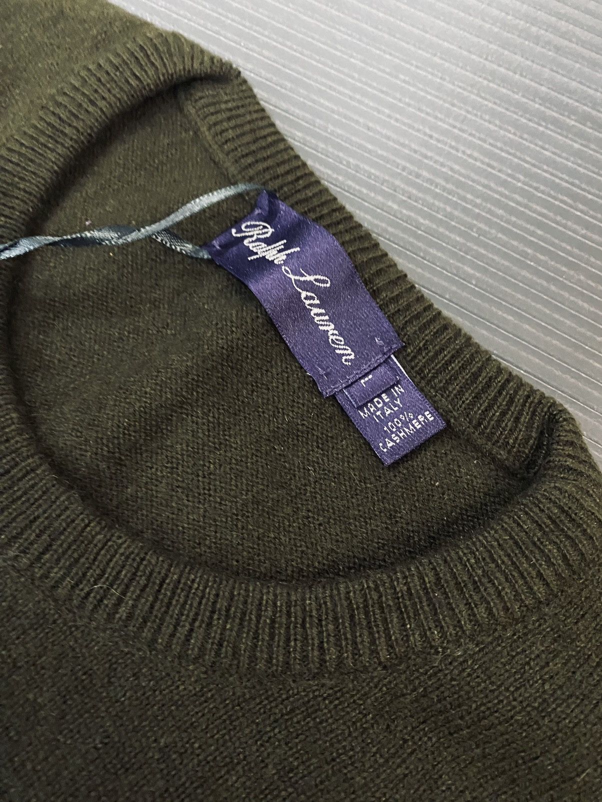 Ralph Lauren Purple Label RL Purple Label 🇮🇹 Fern Green cashmere jersey crewneck L NEW Size US L / EU 52-54 / 3 - 5 Thumbnail
