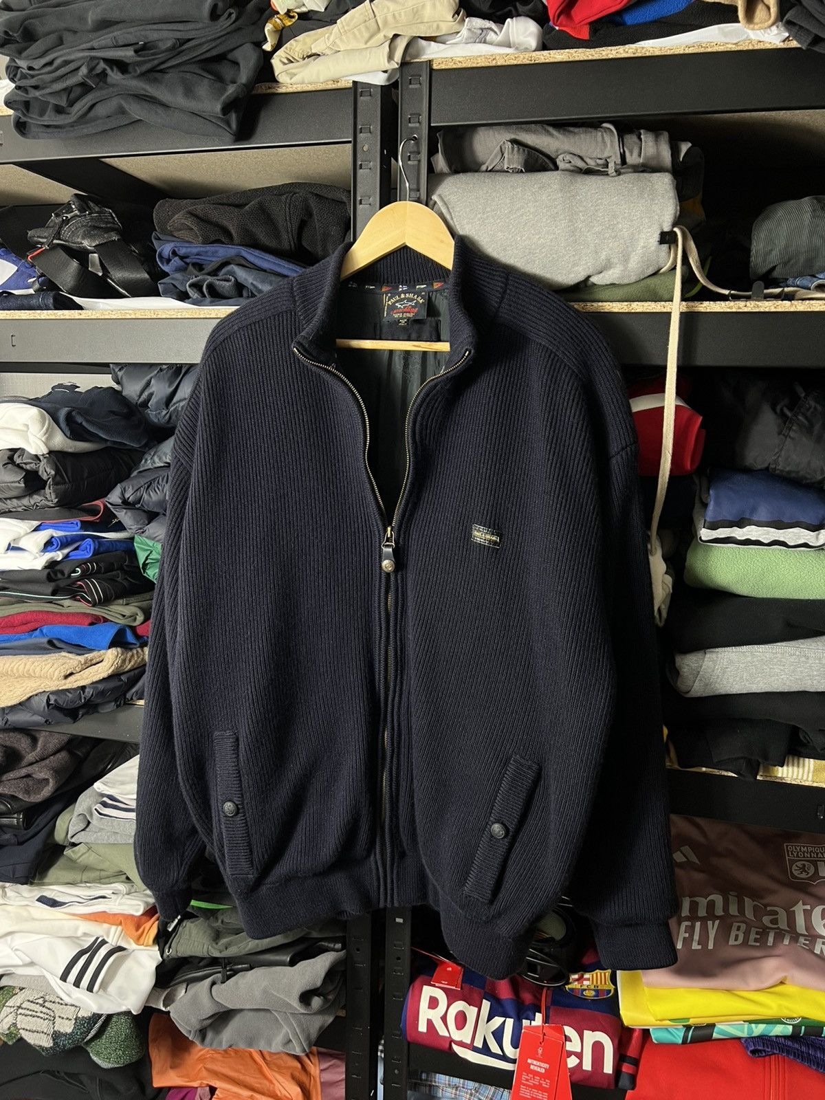 Paul & Shark Vintage Paul & Shark Heavy Wool Knit Bomber Navy XL Yachting Size US XL / EU 56 / 4 - 8 Thumbnail
