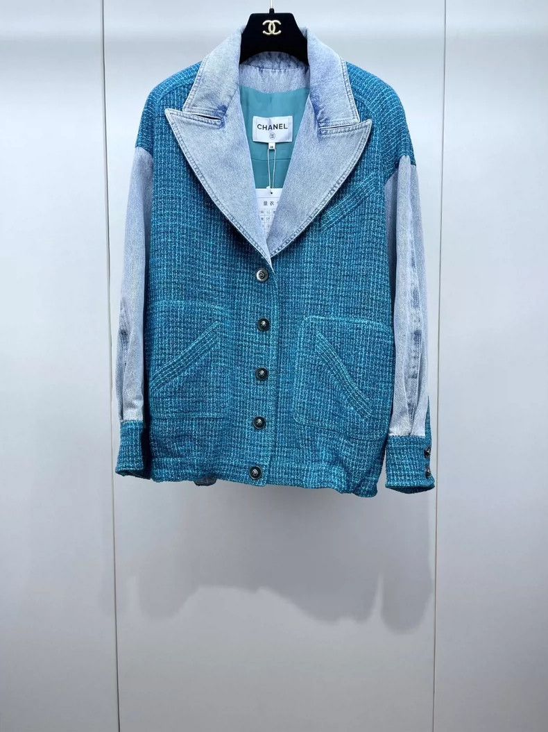 Chanel Chanel 22P tweed denim stitching jacket 2504-Nextarrow Size XS / US 0-2 / IT 36-38 - 1 Thumbnail
