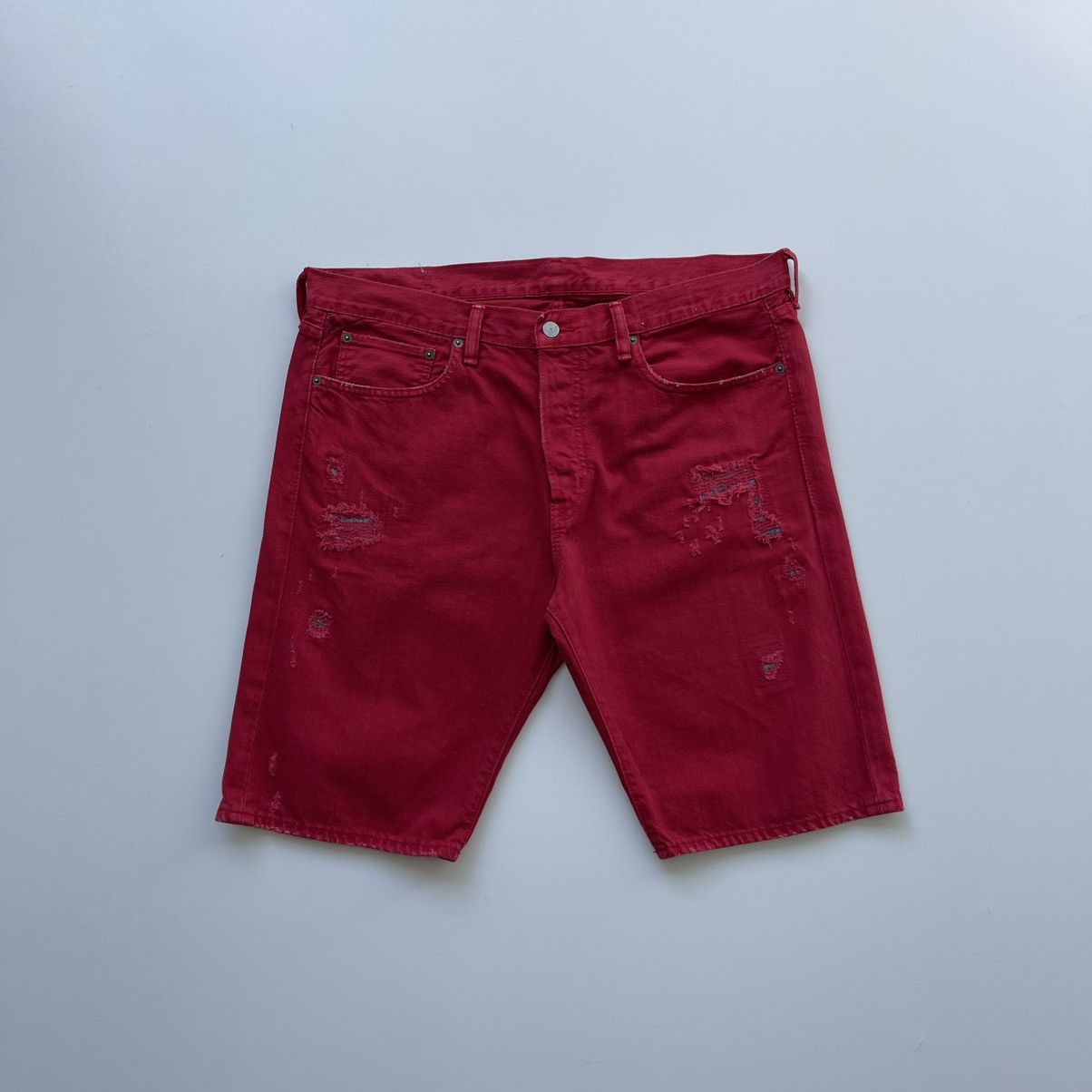 Denim & Supply Ralph Lauren × Polo Ralph Lauren × Ralph Lauren Ralph Lauren Denim & Supply Distressed Denim Slim Fit Shorts Size US 36 / EU 52 - 1 Thumbnail