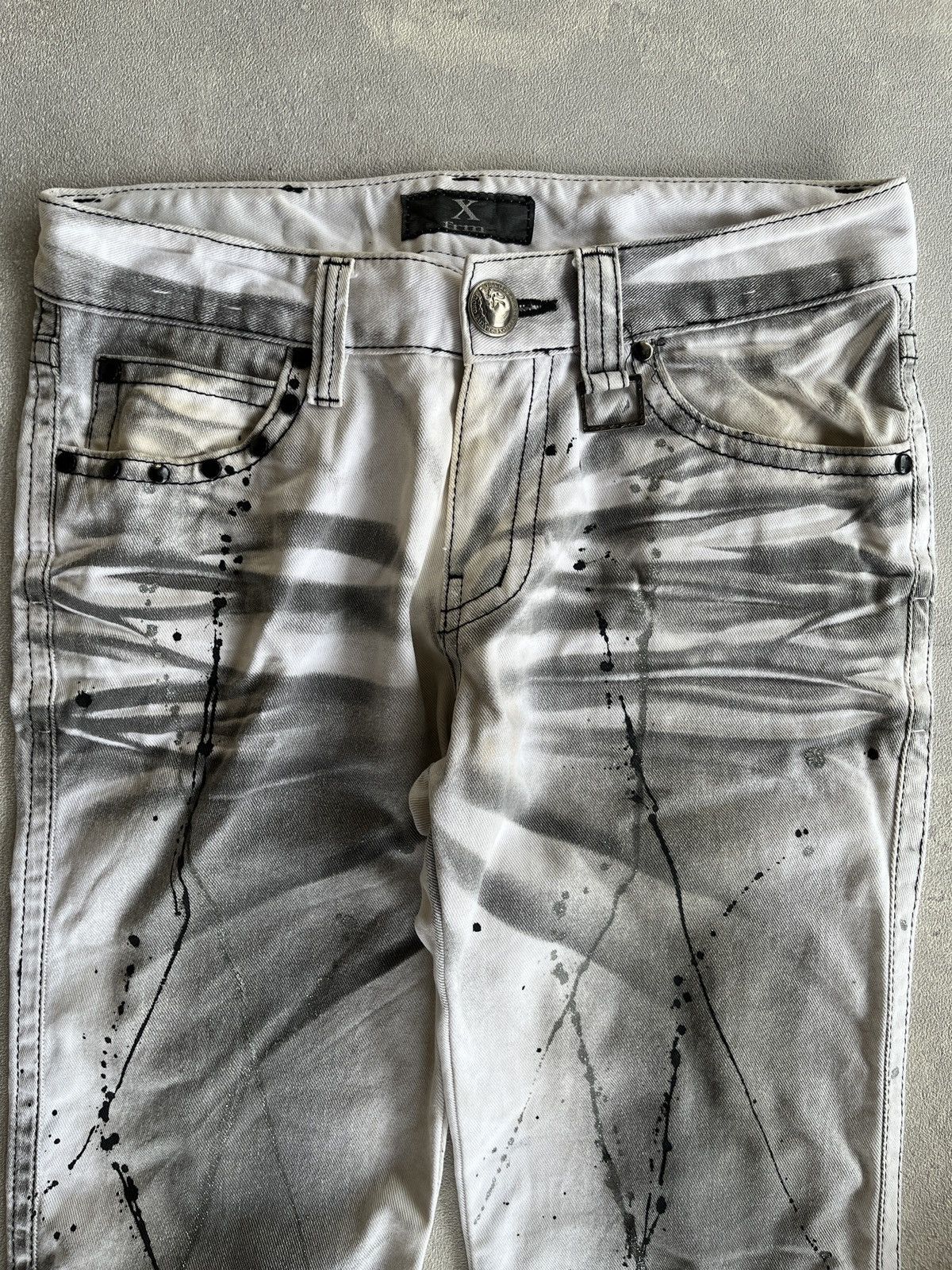 If Six Was Nine 2000’s Xfrm Flare Studded Painted Clawmark Boot Cut Pants Size US 29 - 3 Thumbnail