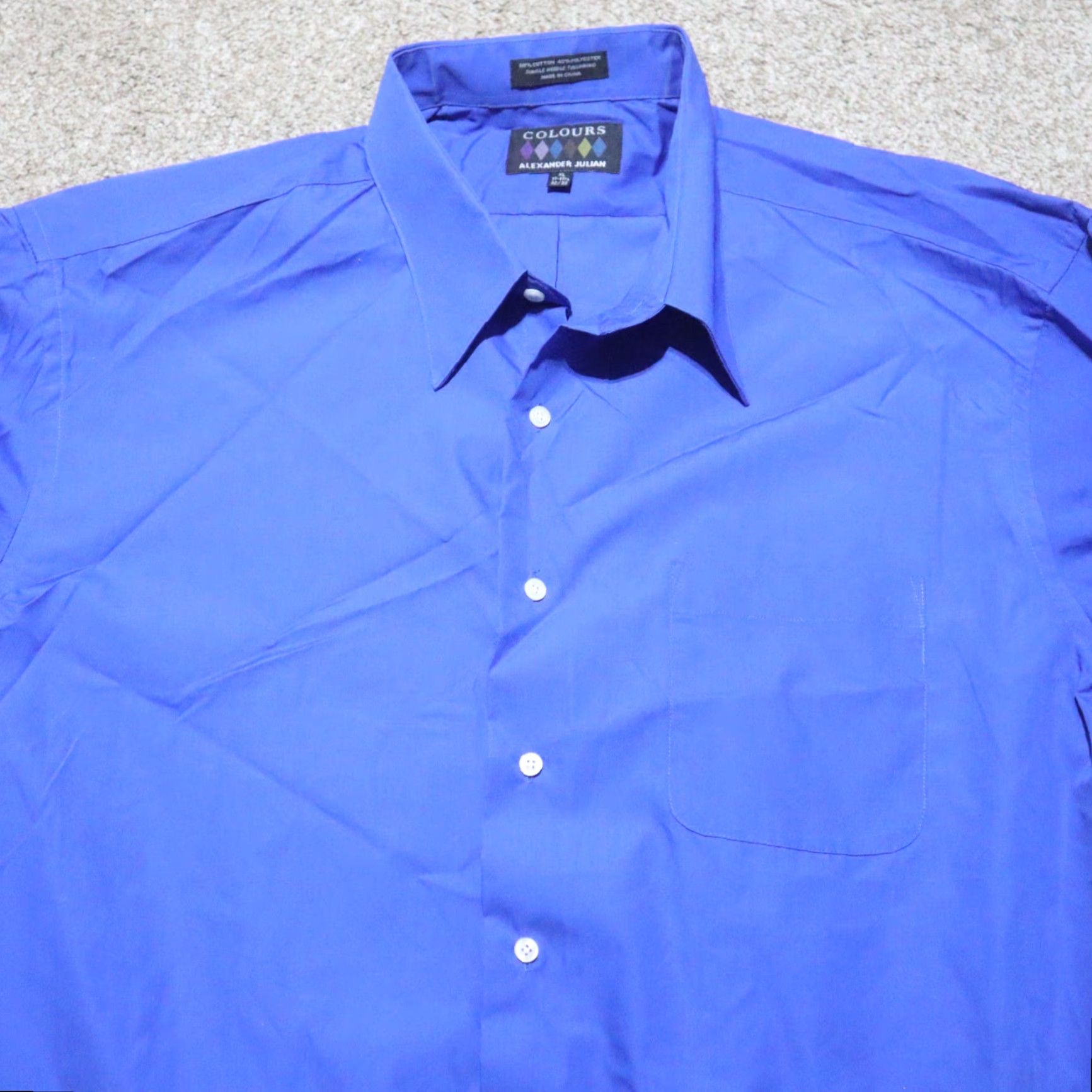 Alexander Julian Alexander Julian Shirt Button-Up XL Blue Mens Long Sleeve Size US XL / EU 56 / 4 - 2 Thumbnail