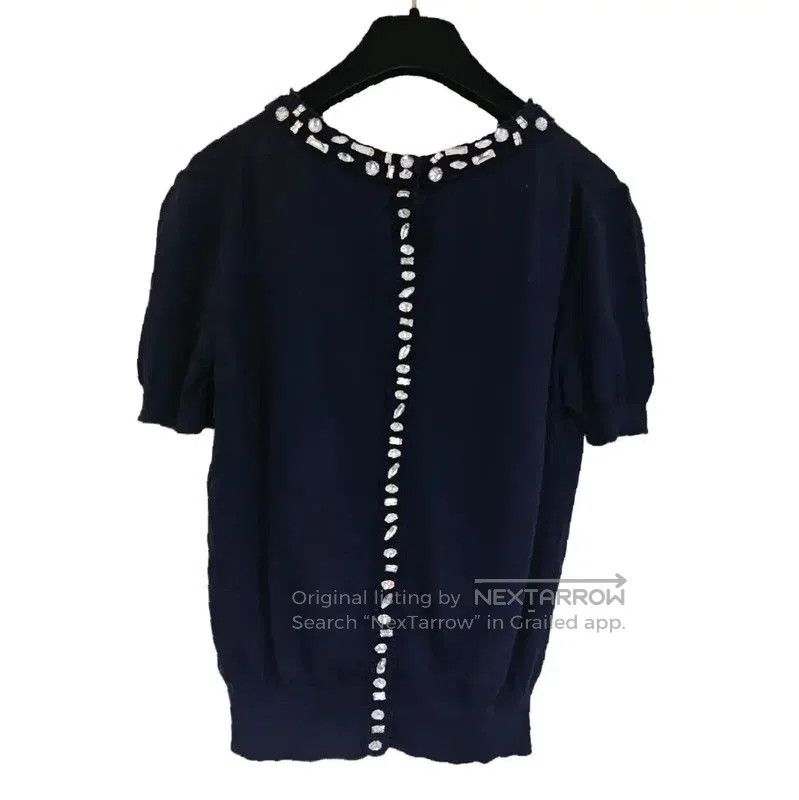Dior Dior Spring Autumn Navy Cotton Short Sleeve Top . Size XS / US 0-2 / IT 36-38 - 3 Thumbnail