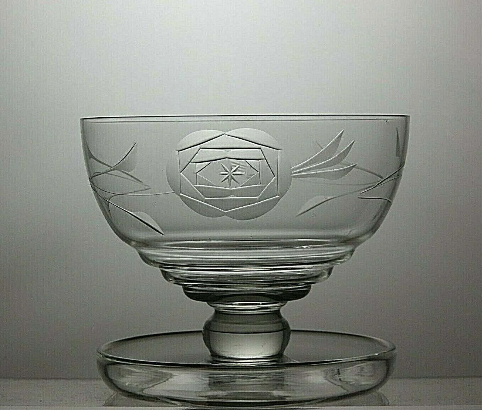 Other Lead Crystal Cut Glass Set Of 5 Footed Dessert bowls 3 1/3" Size ONE SIZE - 4 Thumbnail