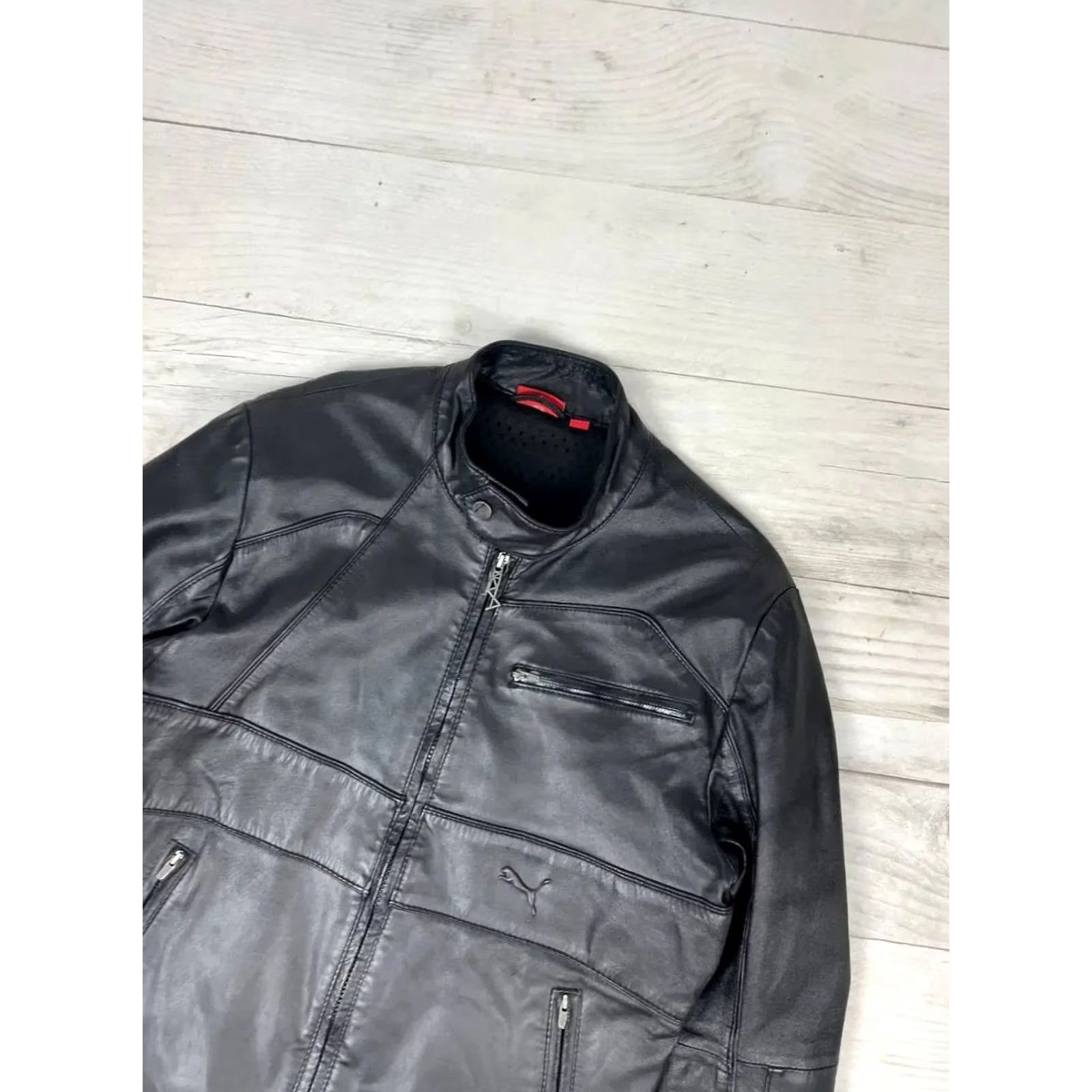 Puma PUMA Motorcycle Jacket Leather Big Logo Racing Moto Bike Y2K Men Size M Black Size US M / EU 48-50 / 2 - 4 Thumbnail
