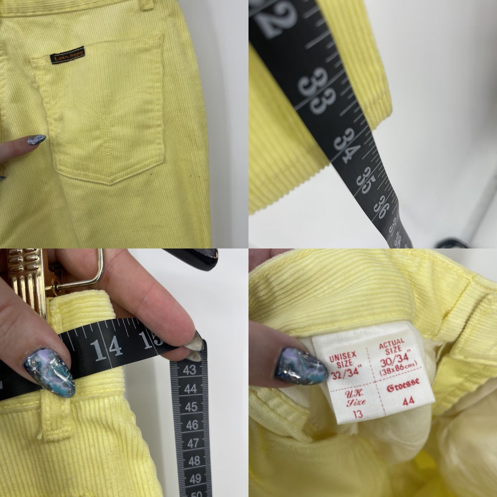 Vintage VINTAGE Lois Pants Womens 30x34 Bright Yellow Corduroy High Waisted Read Size 30" / US 8 / IT 44 - 8 Thumbnail