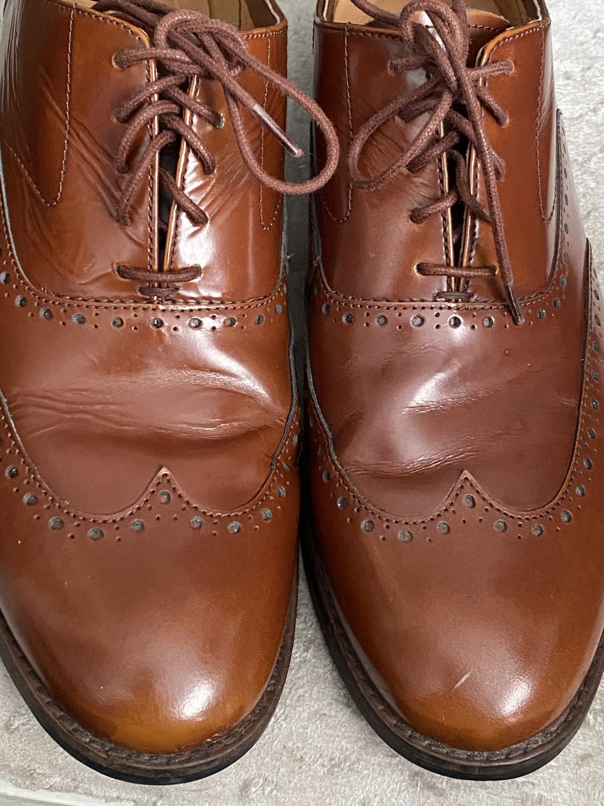Clarks Clarks Brown Leather Brogue Oxford Shoes (EU 42.5) Like New Size US 9 / EU 42 - 6 Thumbnail