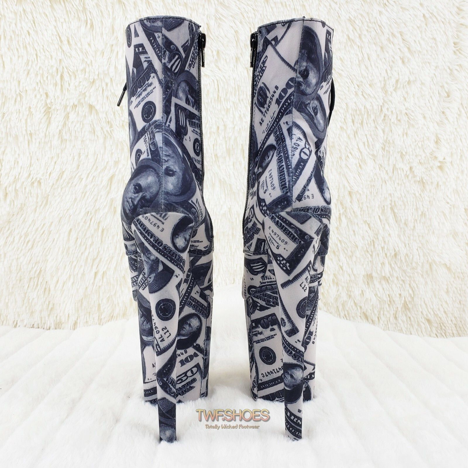 Other Flamingo 1020DP Money Print Platform 8" High Heel Lace Up An Size US 8 / IT 38 - 2 Thumbnail