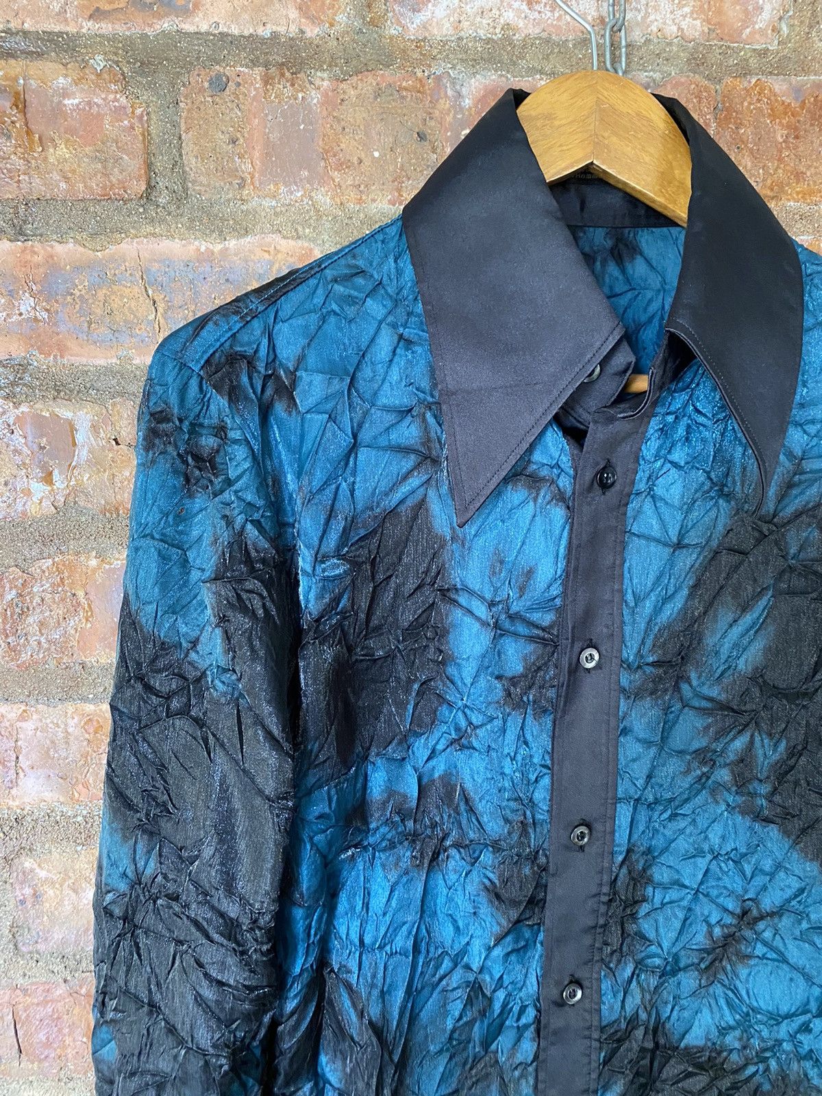 14th Addiction × 5351 POUR LES HOMMES × Japanese Brand 1990s Marble wrinkle vampire shirt Size US M / EU 48-50 / 2 - 6 Thumbnail