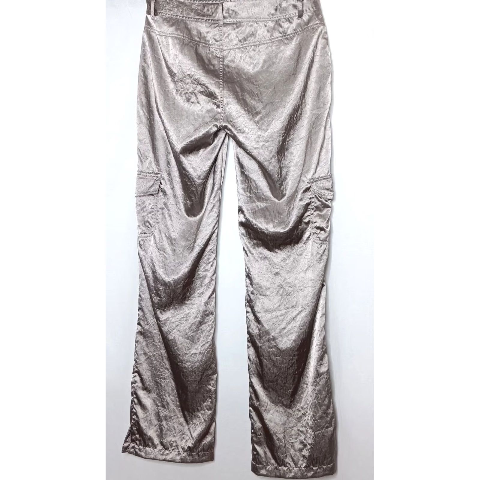 Vintage Y2K City Streets Pants Women Silver Nylon Cargo Shimmery Vintage - 7 Size Size 28" / US 6 / IT 42 - 3 Thumbnail