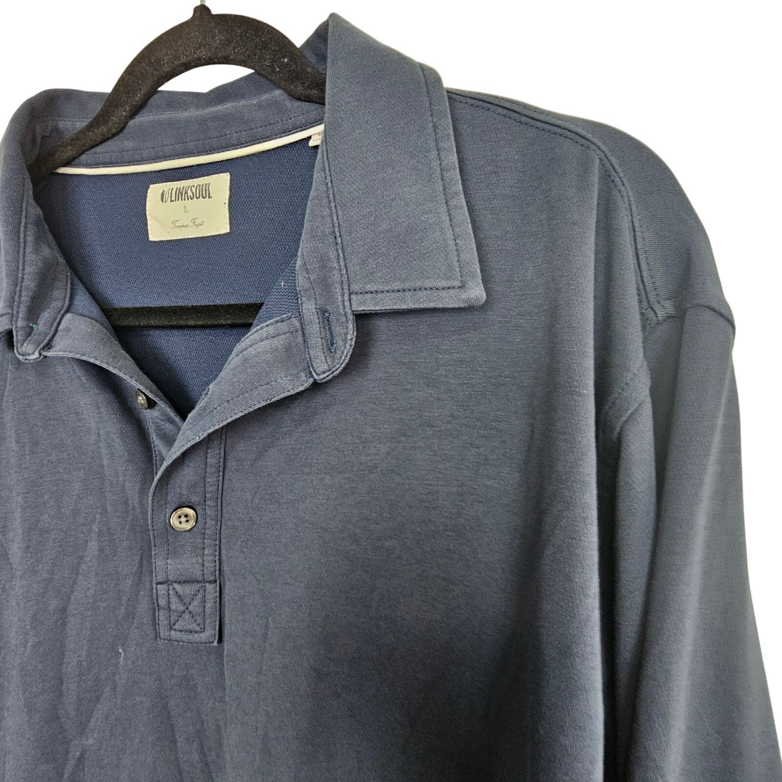 Other Linksoul Polo Shirt Pullover Long Sleeve Top Navy Blue Men L Size US L / EU 52-54 / 3 - 5 Thumbnail