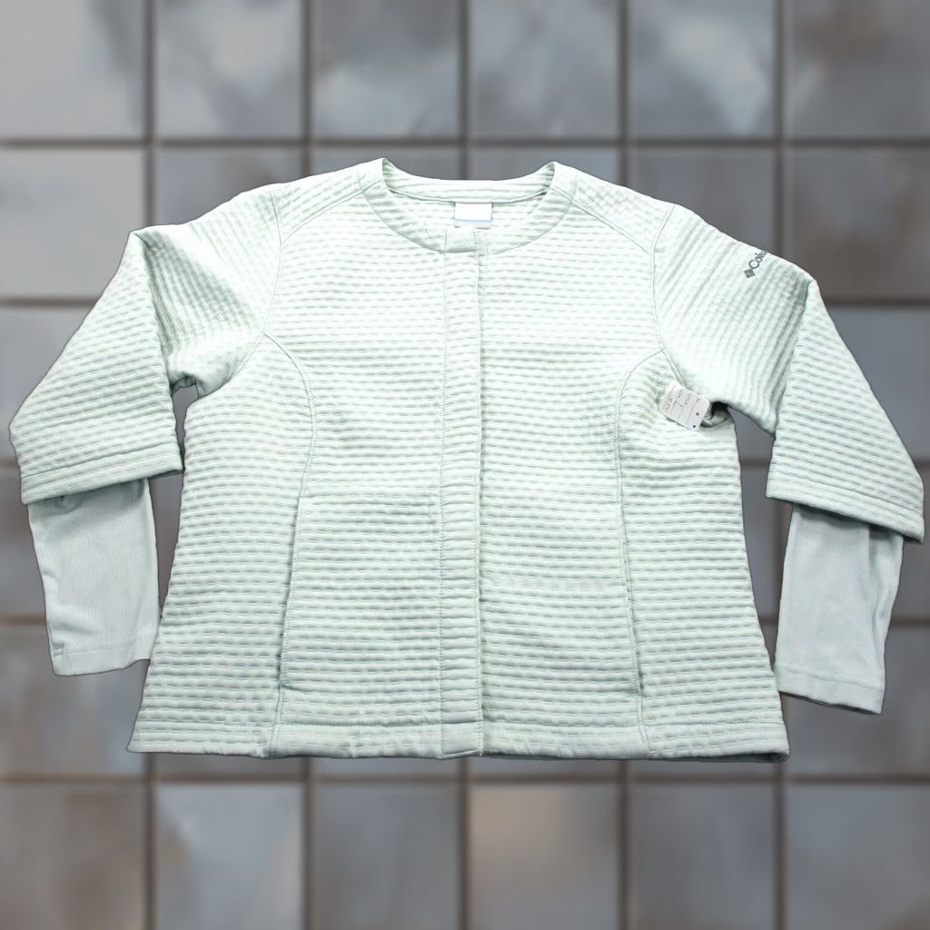 Doublet Columbia Jacket Womens Large Light Green Double Sleeve Textured Snap Up Size L / US 10 / IT 46 - 1 Thumbnail