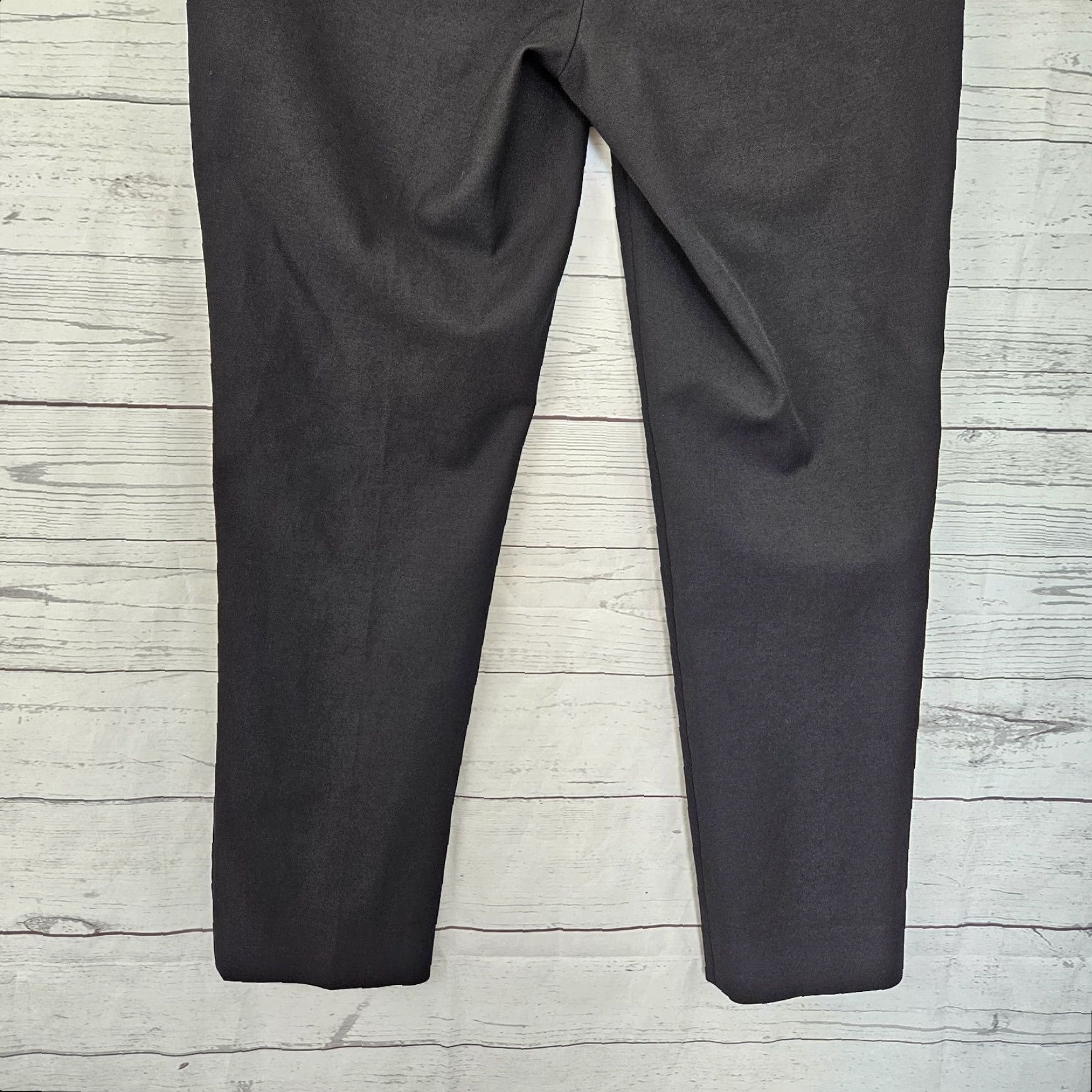 White House Black Market White House Black Market Womens Slim Ankle Pants Sz 6 Black Cotton Blend Slimming Flat Front Rise 9" Inseam 27" Size 28" / US 6 / IT 42 - 4 Thumbnail