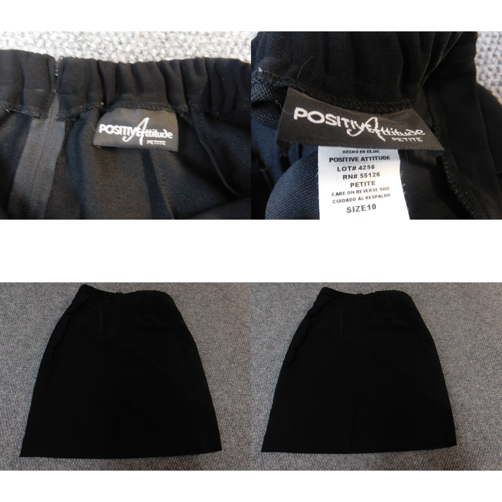 Vintage Positive Attitude Skirt Women's Regular Size 10P Black Knit Stretch A-Line Knee Length Zipper Casual Modern 2020s Size 32" / US 10 / IT 46 - 8 Thumbnail